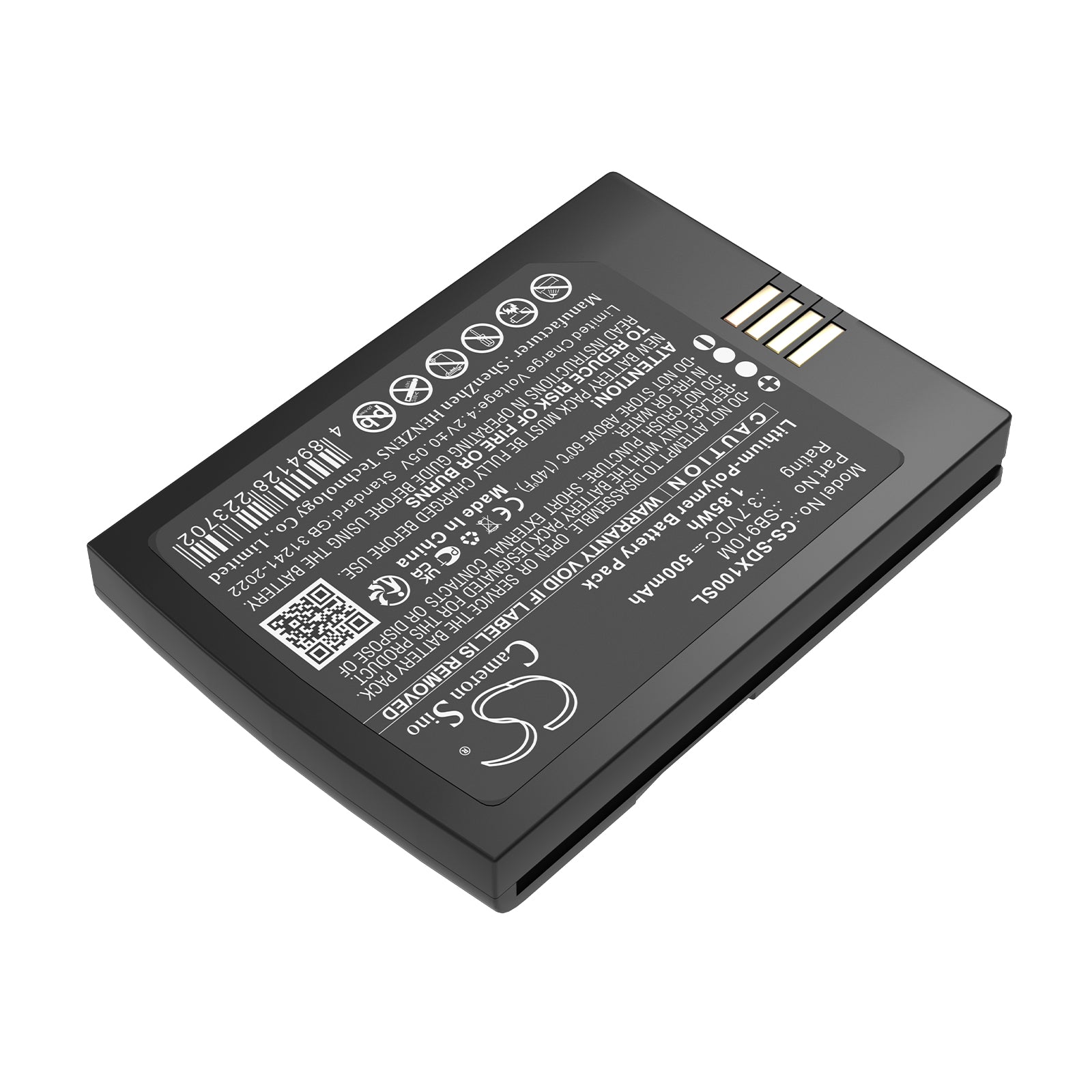 3.7V, Li-Polymer, 500mAh, Battery fits Shure ADX1M, ADX1M bodypack transmitter, 1.85Wh Transmitters & Receiver Cameron Sino Technology Limited