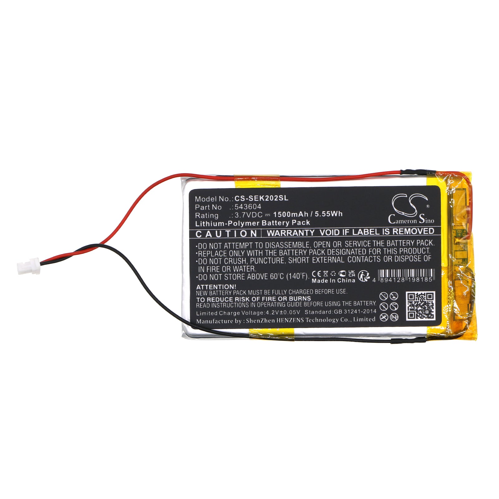 Li-Polymer, Transmitters & Receiver Battery fits Sennheiser Ek 2020-d-ii Receiver, Ek2020, 3.7V, 1500mAh Transmitters & Receiver Cameron Sino Technology Limited