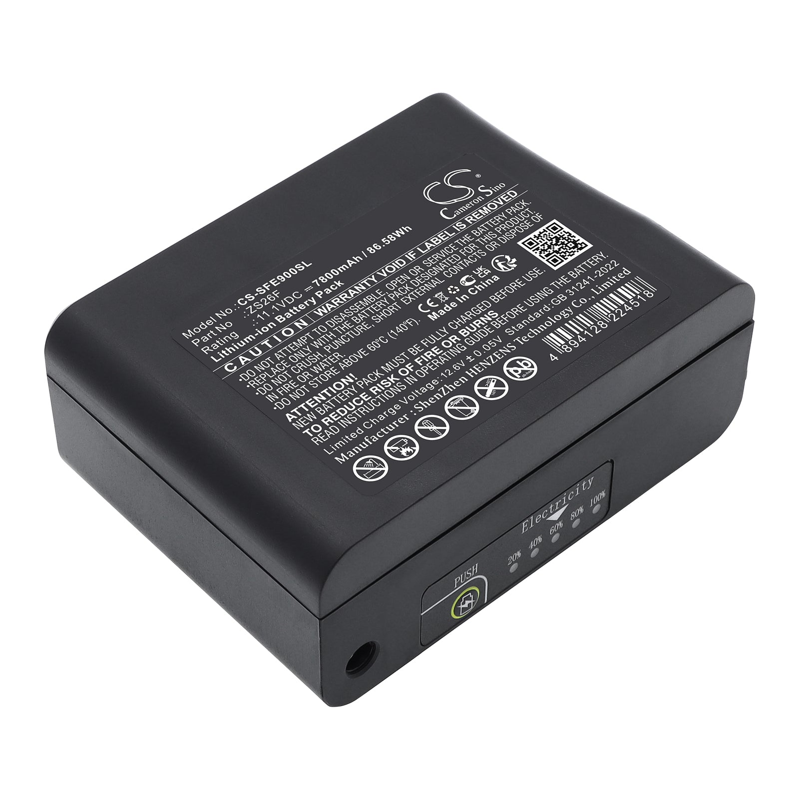 11.1V, Li-ion, 7800mAh, Battery fits Signalfire AI-7 Optical Fiber Fusion Splicer, AI-7C Optical Fiber Fusion Splicer, 86.58Wh Equipment, Survey, Test Cameron Sino Technology Limited
