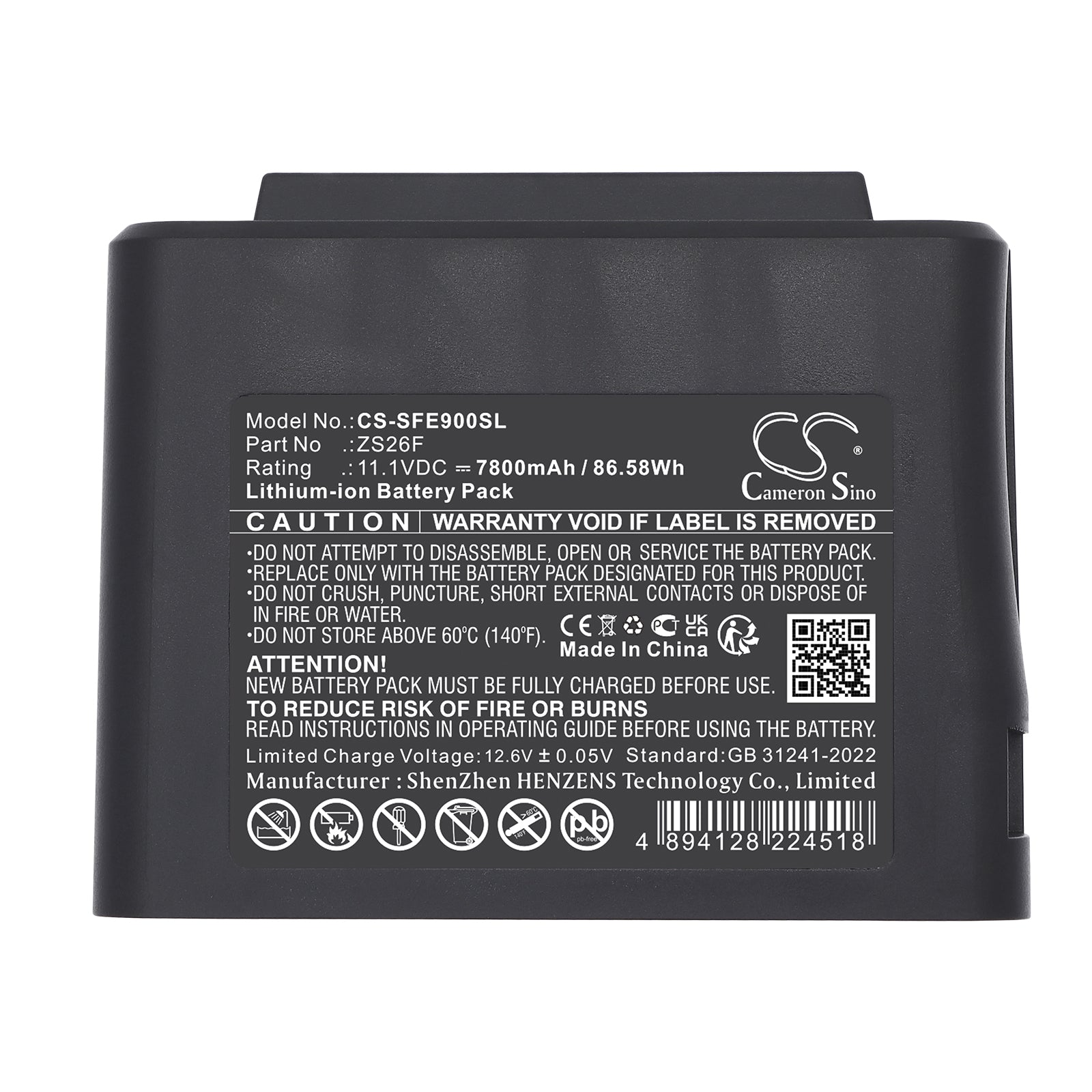 11.1V, Li-ion, 7800mAh, Battery fits Signalfire AI-7 Optical Fiber Fusion Splicer, AI-7C Optical Fiber Fusion Splicer, 86.58Wh Equipment, Survey, Test Cameron Sino Technology Limited