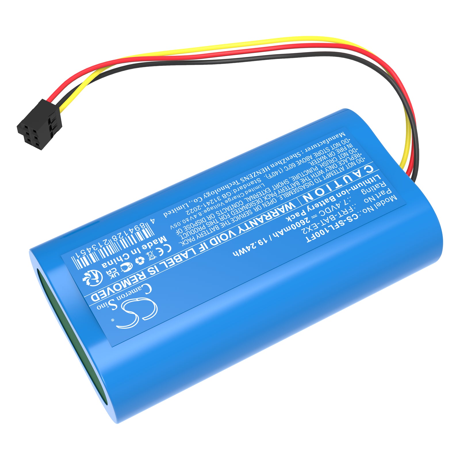 7.4V, Li-ion, 2600mAh, Battery fits Stripelight FRT-EX, FRT-L1, 19.24Wh Flashlight Cameron Sino Technology Limited