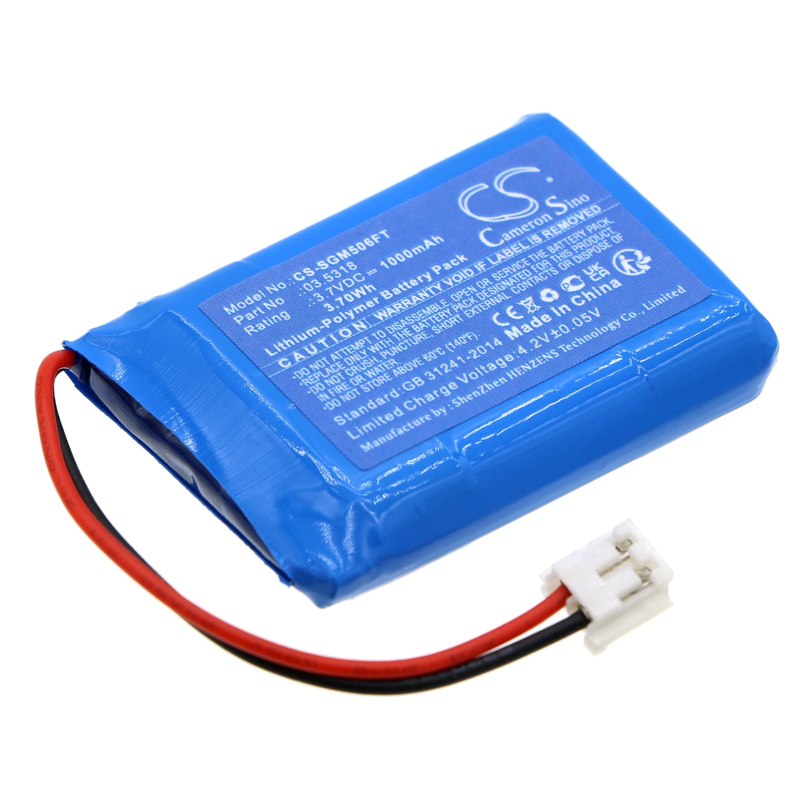 Li-Polymer, Flashlight Battery fits Scangrip 03.5060, Miniform Cob Led, 3.7V, 1000mAh Flashlight Cameron Sino Technology Limited
