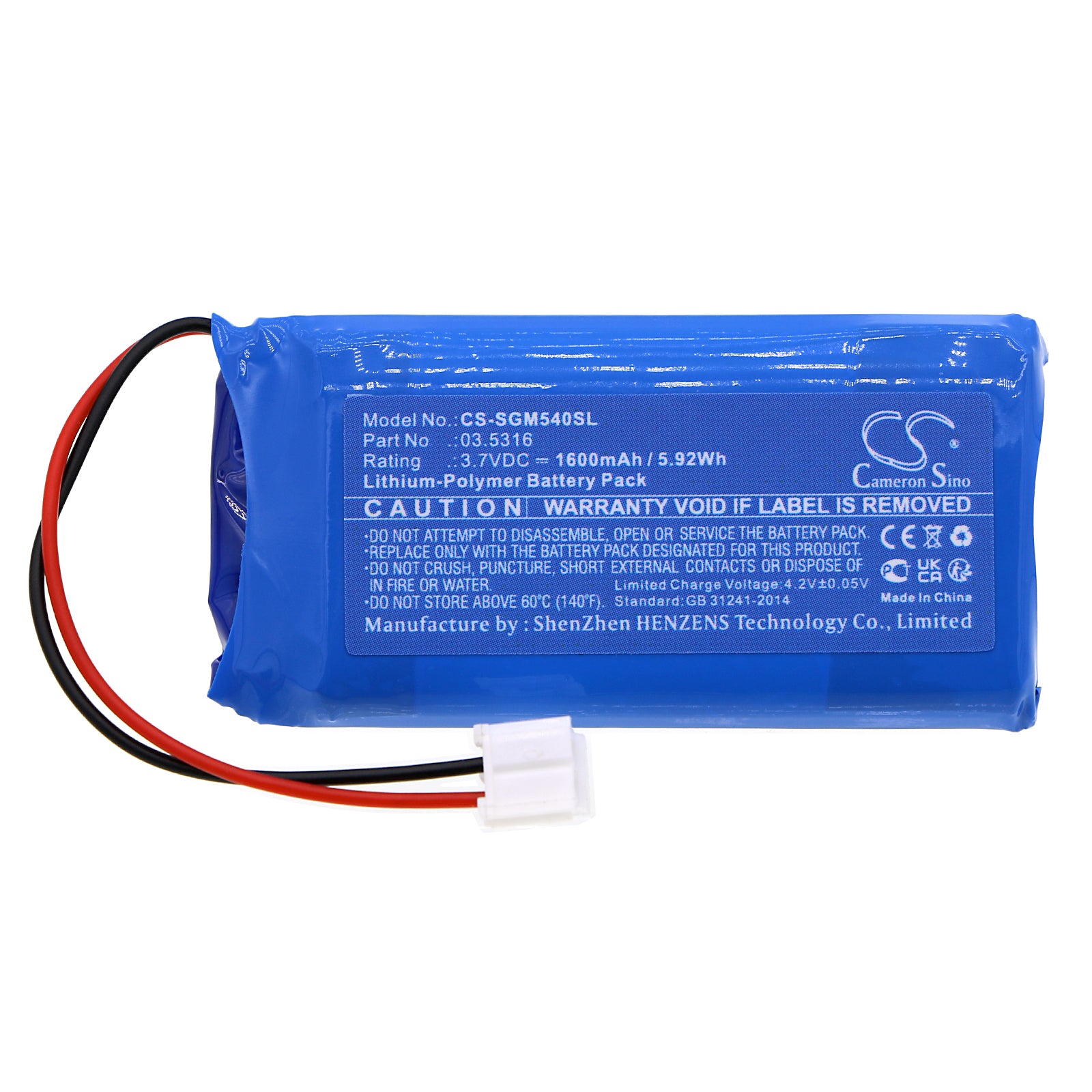 Li-Polymer, Flashlight Battery fits Scangrip 03.5408, 3.5421, 3.7V, 1600mAh Flashlight Cameron Sino Technology Limited