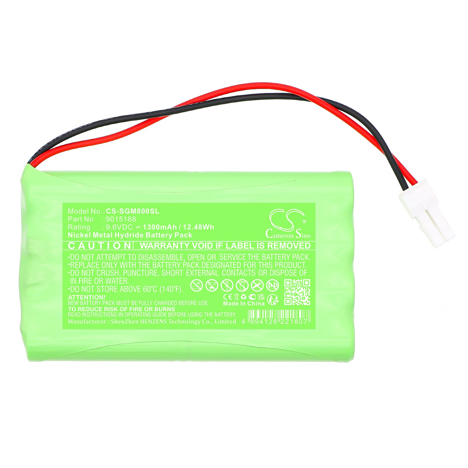 9.6V, Ni-MH, 1300mAh, Battery fits Simu GM1000, GM800, 12.48Wh Smart Home Cameron Sino Technology Limited