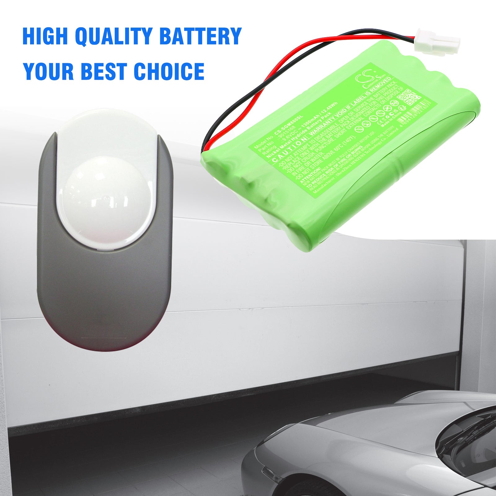 9.6V, Ni-MH, 1300mAh, Battery fits Simu GM1000, GM800, 12.48Wh Smart Home Cameron Sino Technology Limited