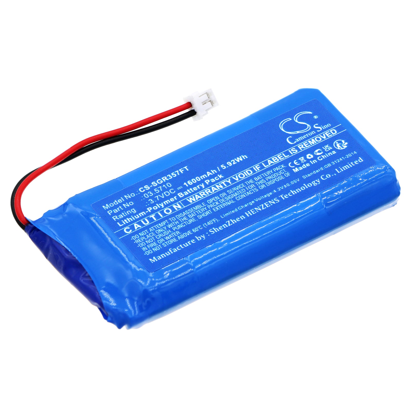 Li-Polymer, Flashlight Battery fits Scangrip 03.5404, Scangrip, 3.7V, 1600mAh Flashlight Cameron Sino Technology Limited