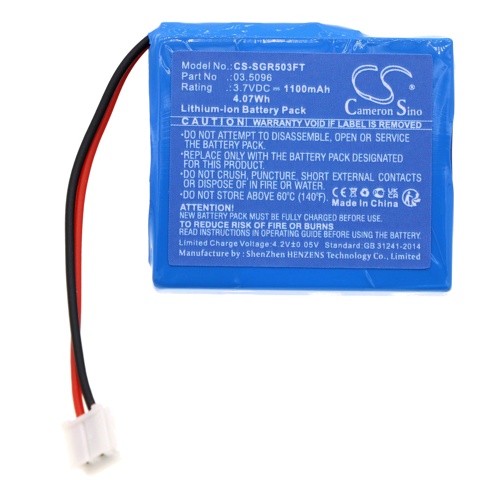 Li-ion, Flashlight Battery fits Scangrip Miniform 03.5036, 3.7V, 1100mAh Flashlight Cameron Sino Technology Limited