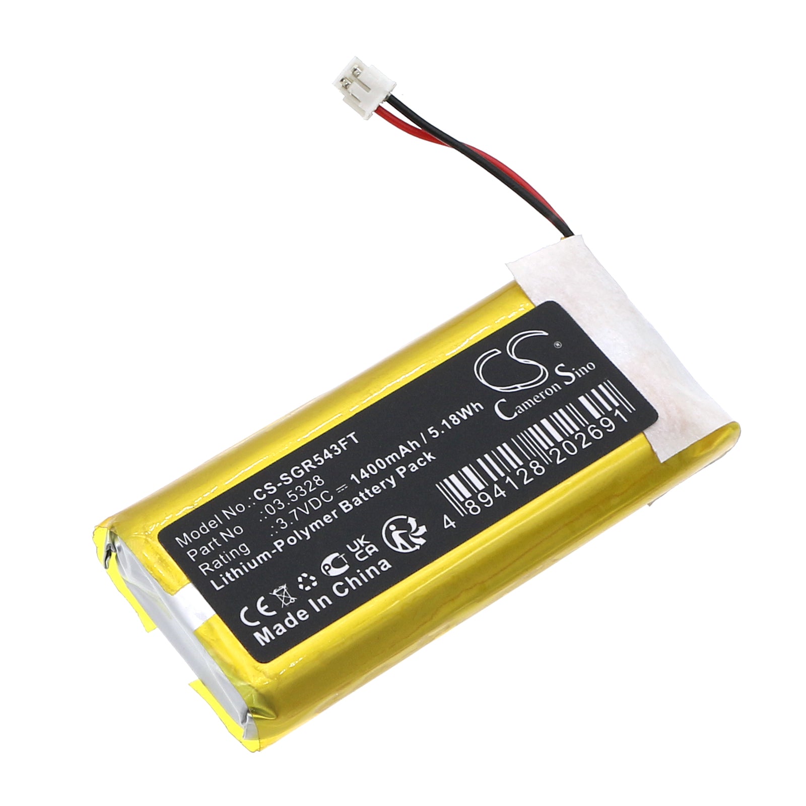 Li-Polymer, Flashlight Battery fits Scangrip 03.5026, 3.5412, 3.7V, 1400mAh Flashlight Cameron Sino Technology Limited