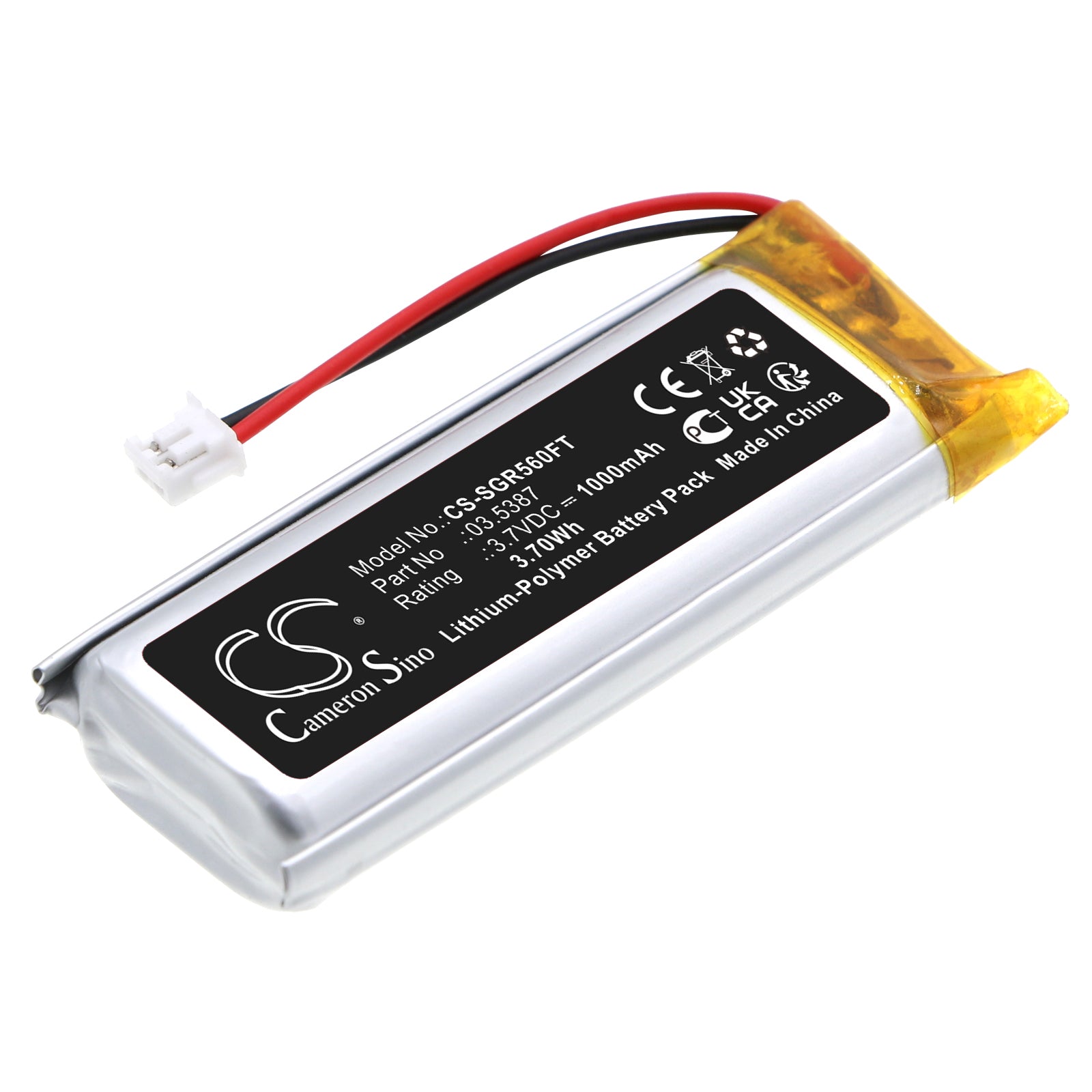 Li-Polymer, Flashlight Battery fits Scangrip 03.5610, Mini Slim, 3.7V, 1000mAh Flashlight Cameron Sino Technology Limited