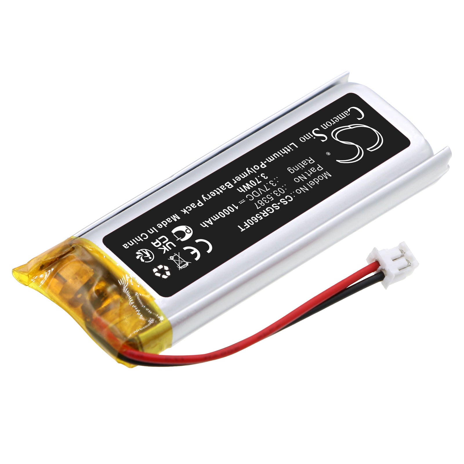 Li-Polymer, Flashlight Battery fits Scangrip 03.5610, Mini Slim, 3.7V, 1000mAh Flashlight Cameron Sino Technology Limited