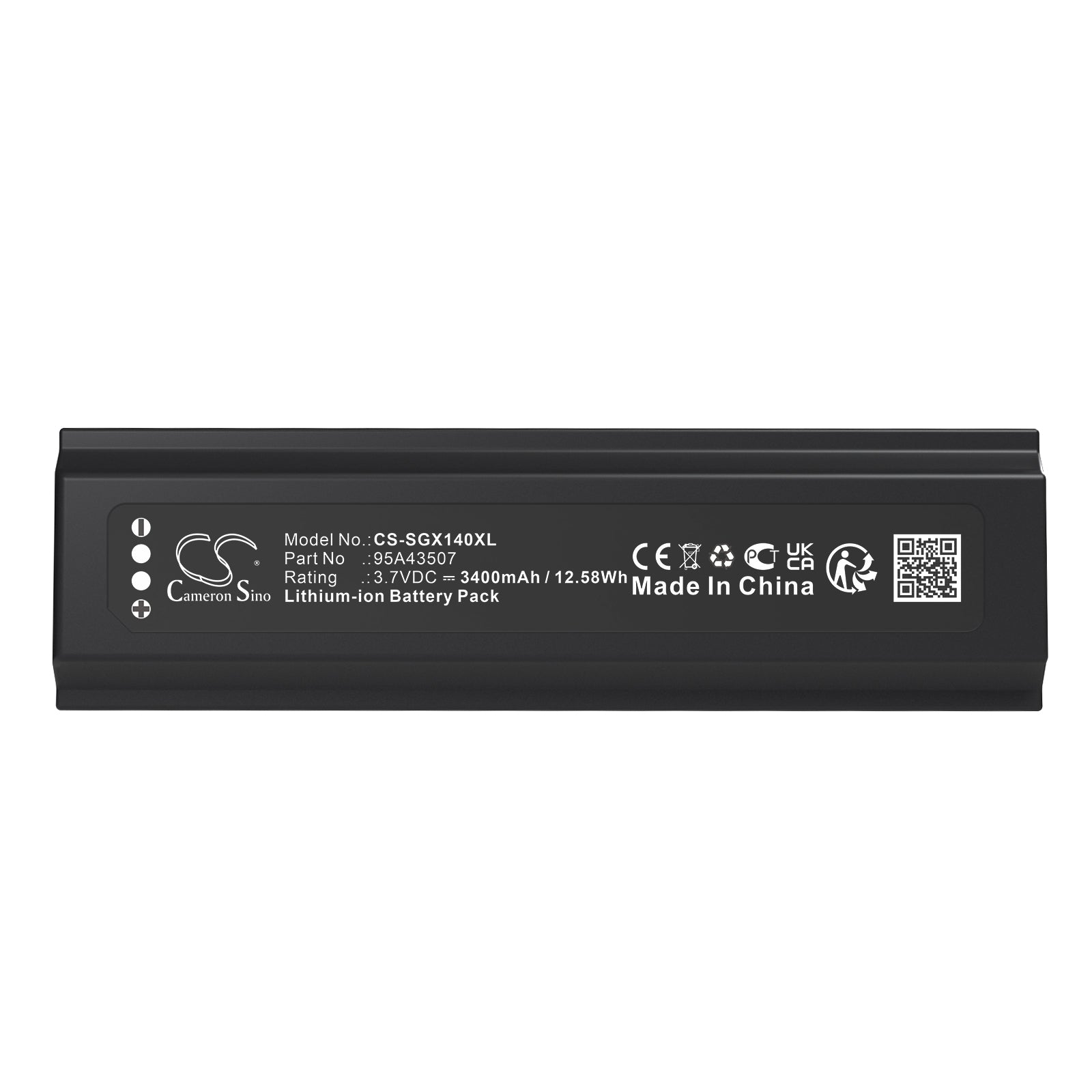 3.7V, Li-ion, 3400mAh, Battery fits Shure GLXD+, GLXD+ Handheld Wireless Microphone Transmitter, 12.58Wh Microphone Cameron Sino Technology Limited