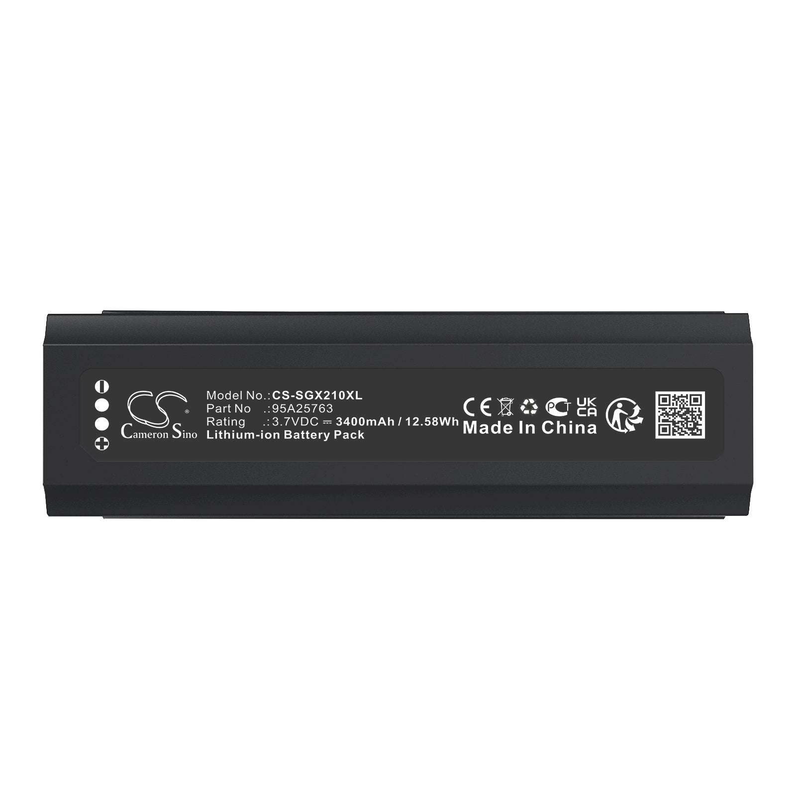3.7V, Li-ion, 3400mAh, Battery fits Shure ADX2, ADX2 Handheld Wireless Microphone Transmitter, 12.58Wh Microphone Cameron Sino Technology Limited