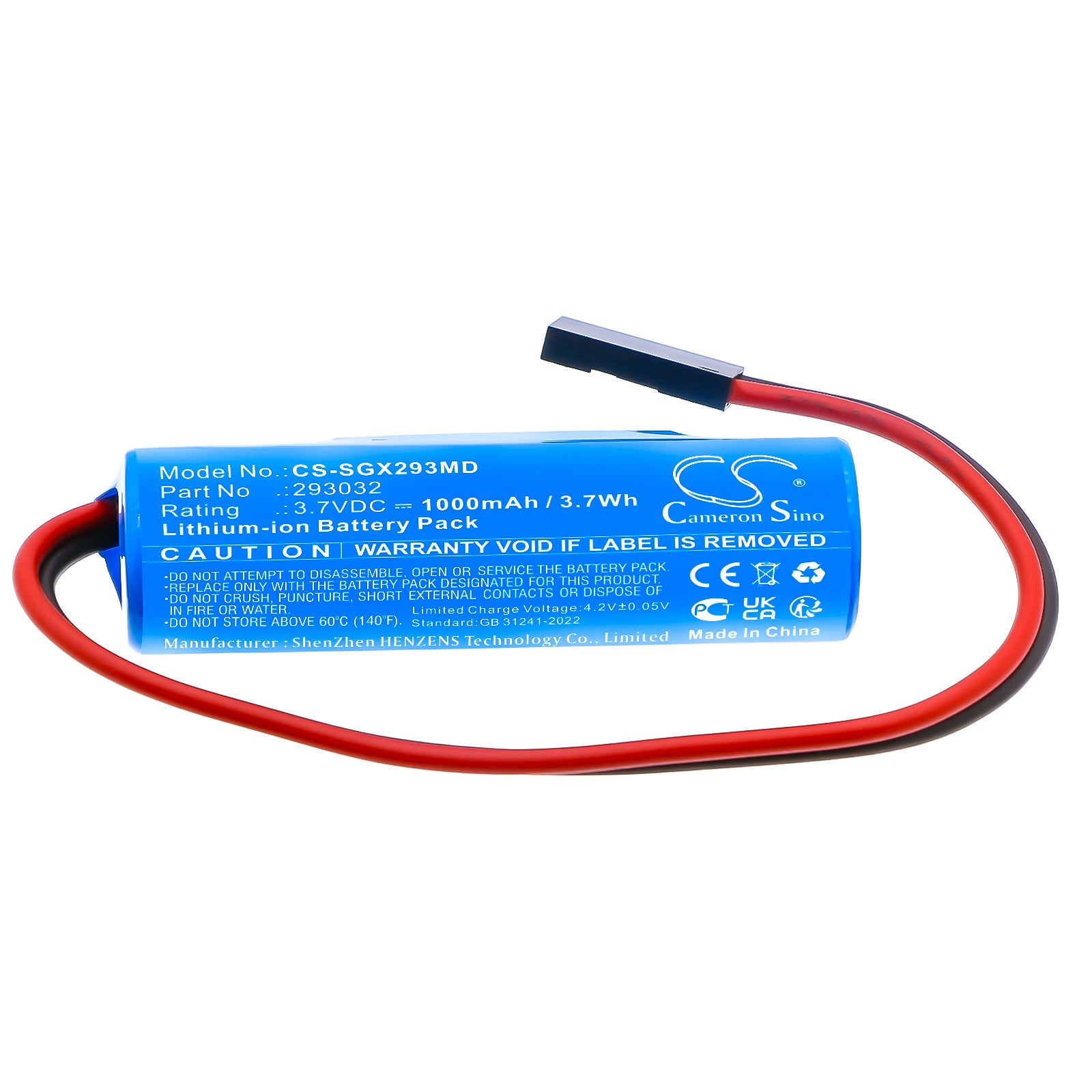 3.7V, Li-ion, 1000mAh, Battery fits Scilogex Levo PLUS, Levo Plus Motorized Pipette Filler, 3.7Wh Medical Cameron Sino Technology Limited