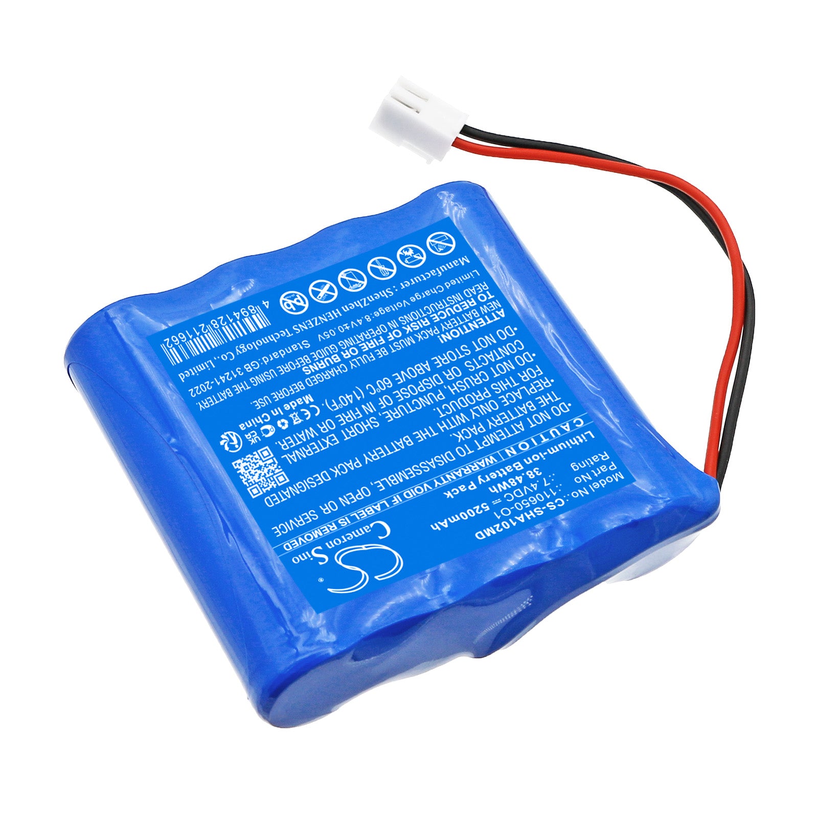 7.4V, Li-ion, 5200mAh, Battery fits Schiller Cardiovit AT102+, MS-2010, 38.48Wh Medical Cameron Sino Technology Limited