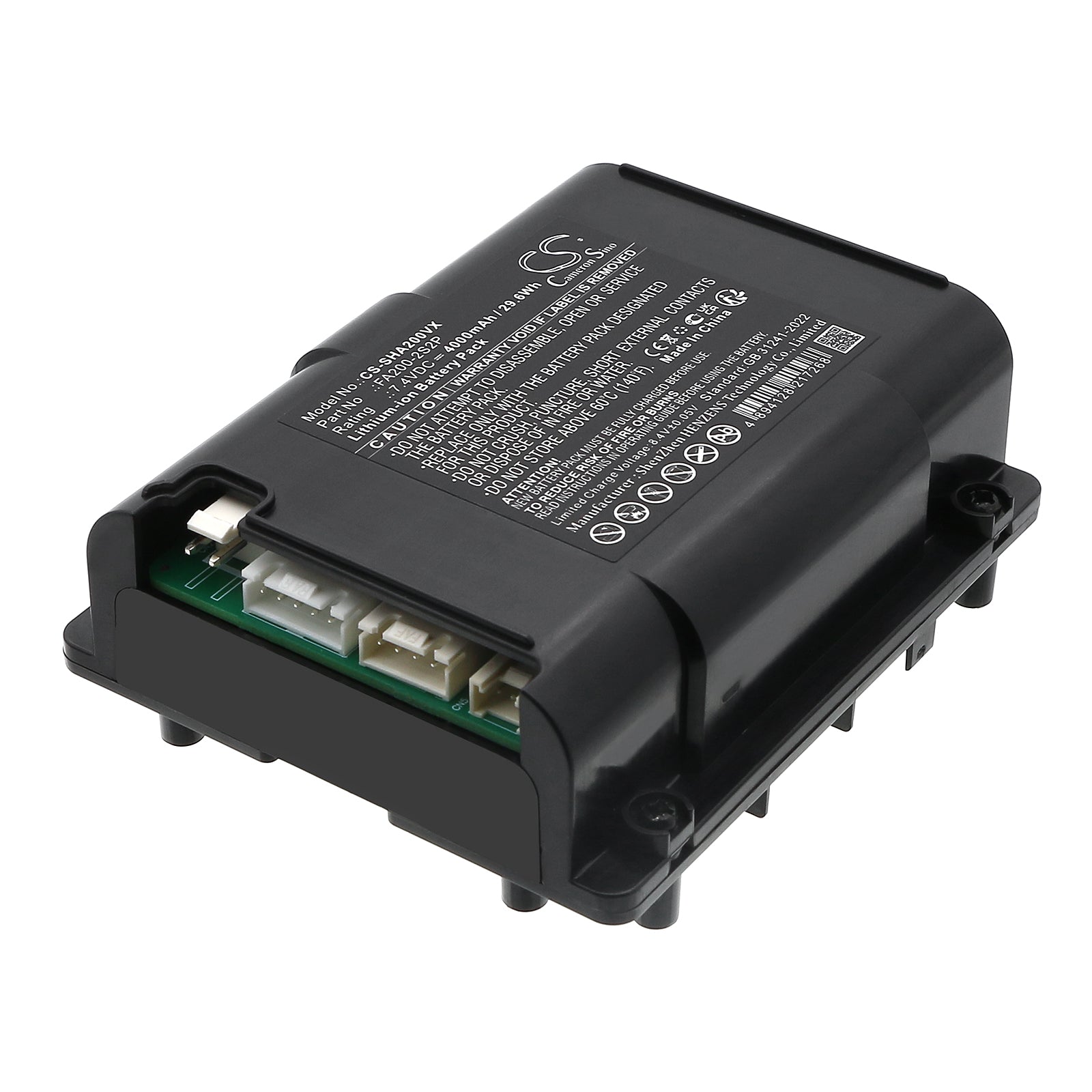 7.4V, Li-ion, 4000mAh, Battery fits Shark FA200, FlexBreeze Fan, 29.6Wh Fans Cameron Sino Technology Limited