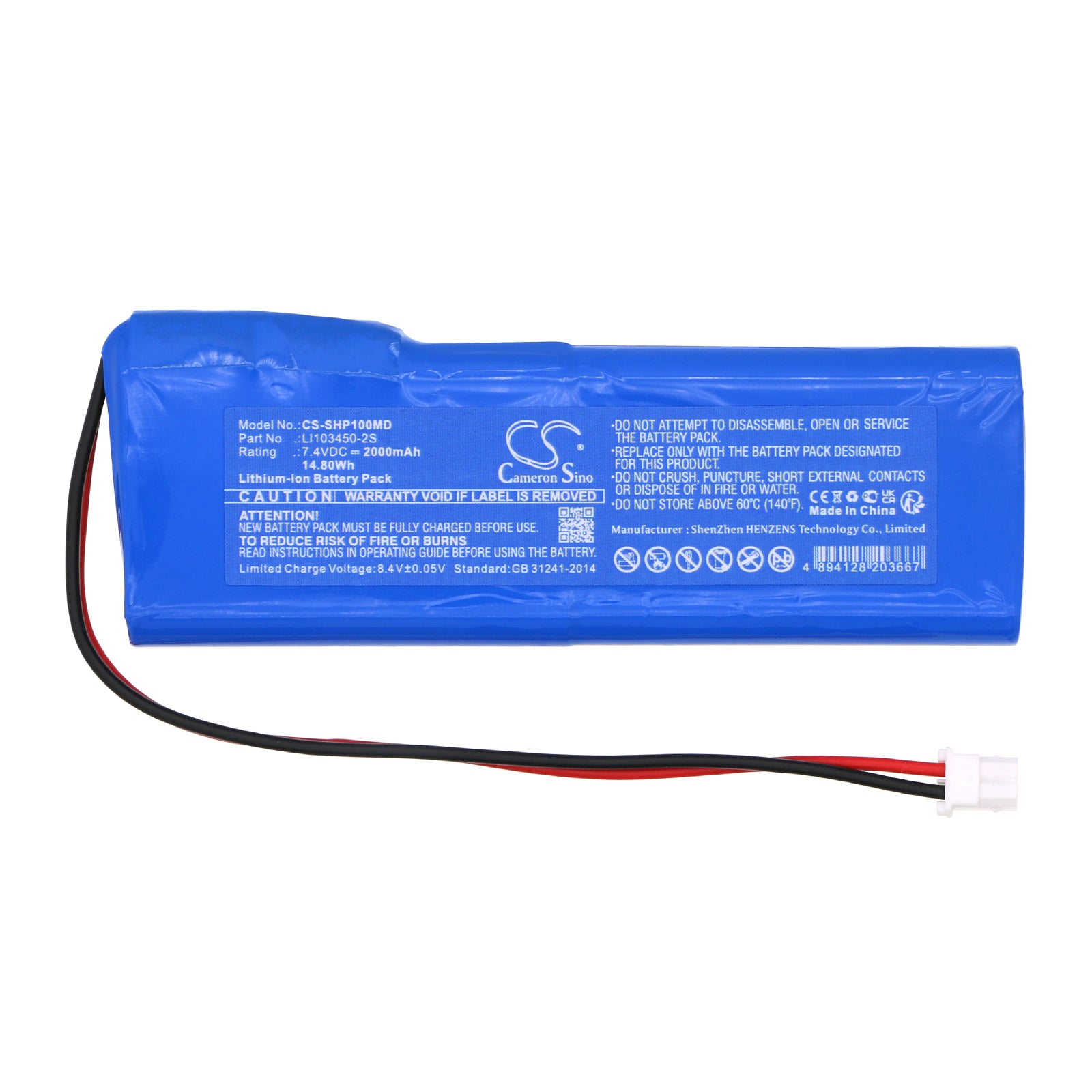 Li-ion, Medical Battery fits Schiller Argus Oxm C, Care Vision Hp100, 7.4V, 2000mAh Medical Cameron Sino Technology Limited
