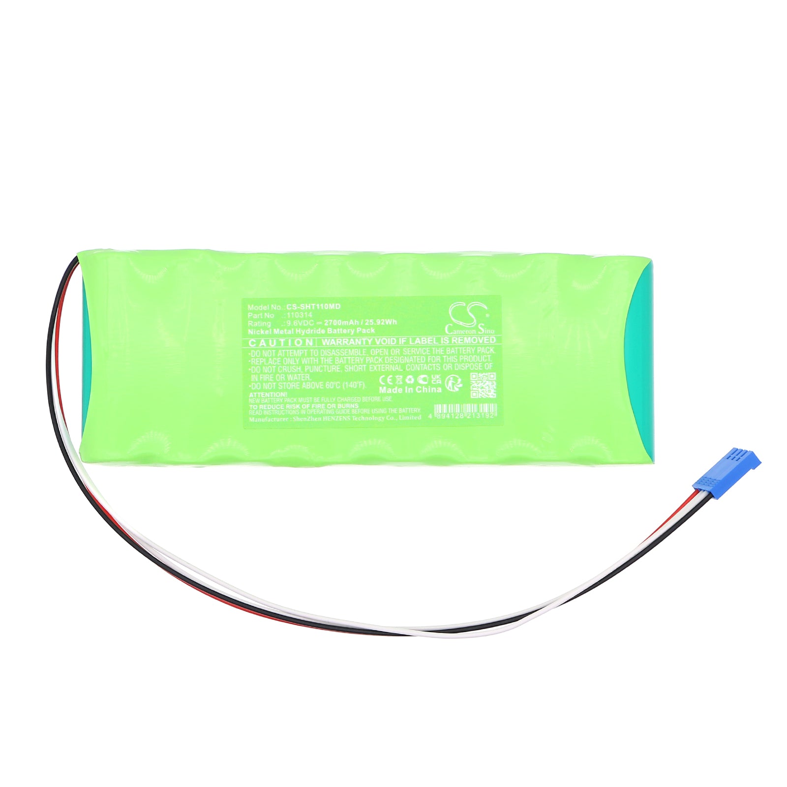 9.6V, Ni-MH, 2700mAh, Battery fits Schiller AT-10 Plus EKG Machine, AT10 plus, 25.92Wh Medical Cameron Sino Technology Limited