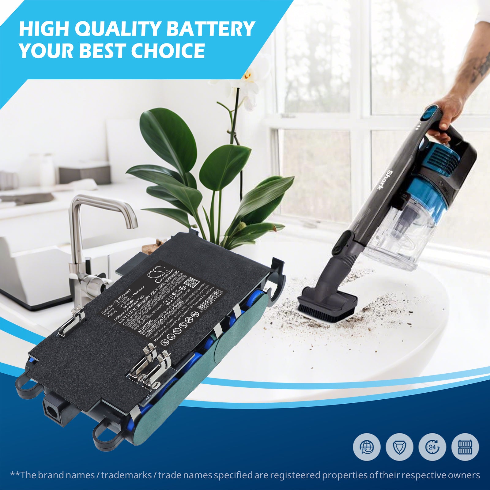 21.6V, Li-ion, 1800mAh, Battery fits Shark IX140H, IX141H, 38.88Wh Vacuum Cameron Sino Technology Limited