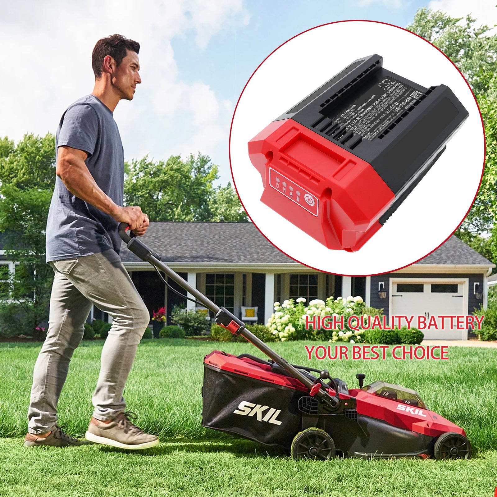 40V, Li-ion, 5000mAh, Battery fits Skil 24-inch 40V Hedge Trimmer, 40V 460CFM Leaf Blower, 200Wh Gardening Tools Cameron Sino Technology Limited