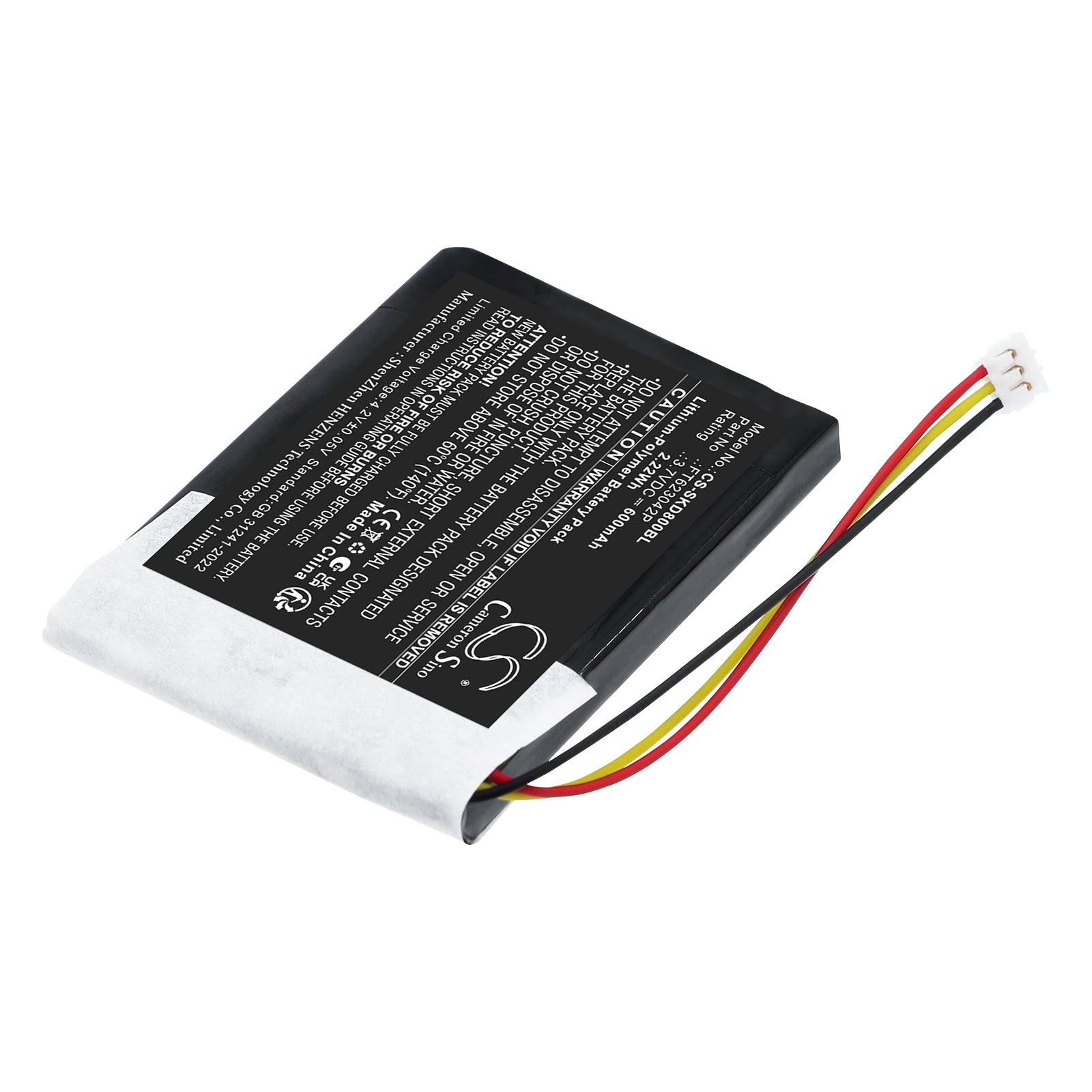3.7V, Li-Polymer, 600mAh, Battery fits Socket Mobile S860, D840, 2.22Wh Barcode Scanner Cameron Sino Technology Limited
