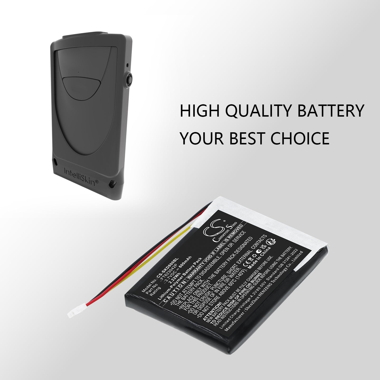 3.7V, Li-Polymer, 600mAh, Battery fits Socket Mobile S860, D840, 2.22Wh Barcode Scanner Cameron Sino Technology Limited