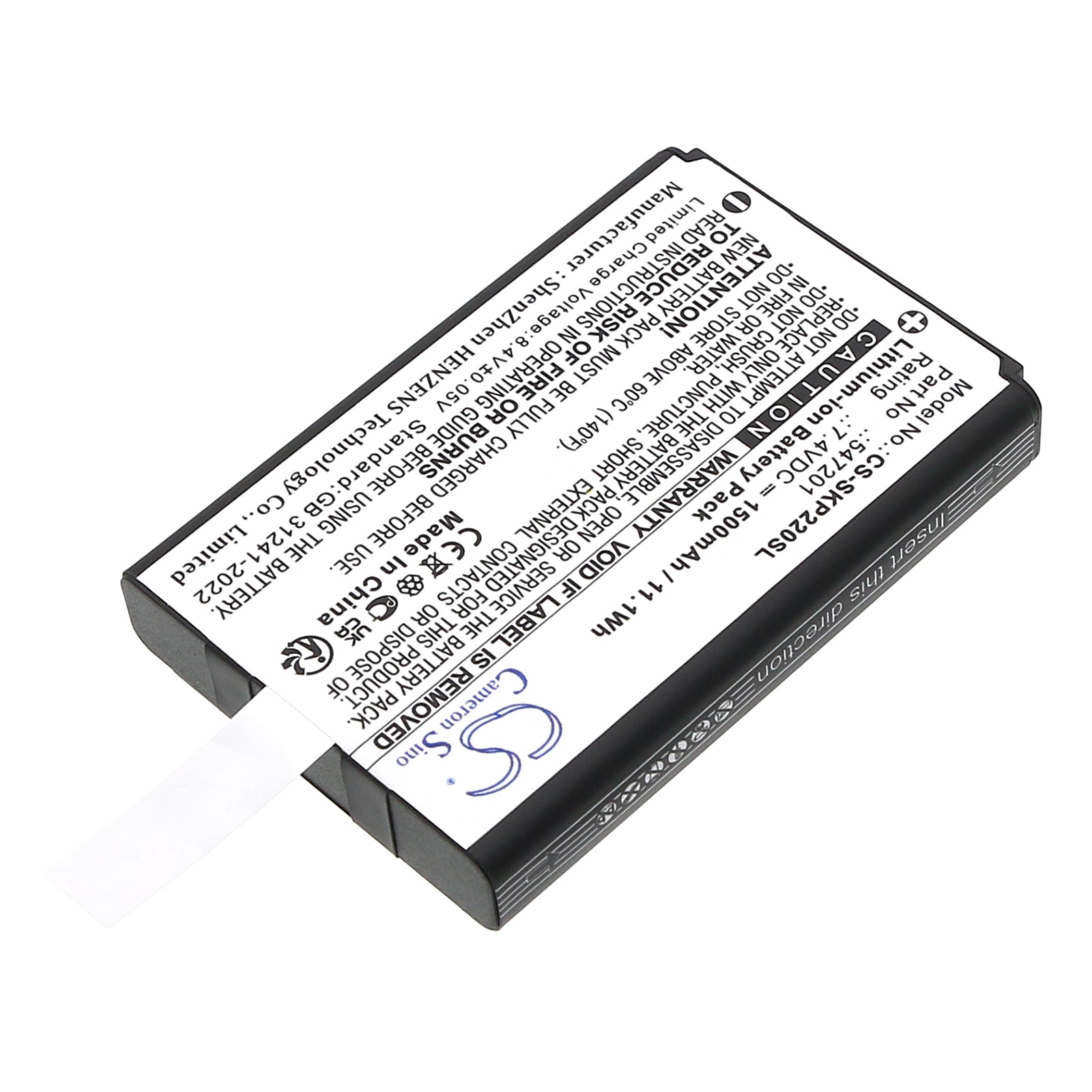 7.4V, Li-ion, 1500mAh, Battery fits SEWOO LK-P22, LK-P24, 11.1Wh Portable Printer Cameron Sino Technology Limited