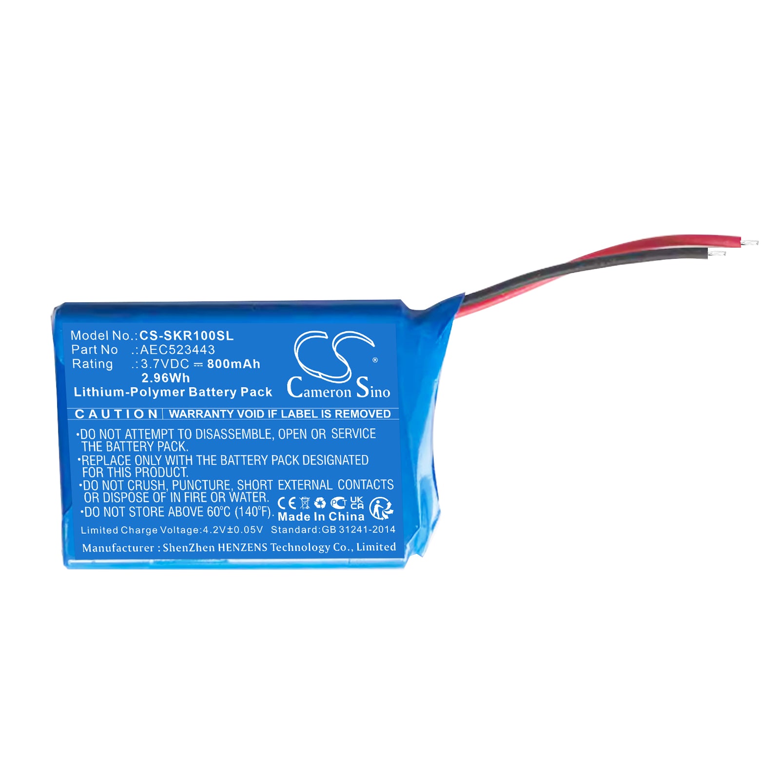 Li-Polymer, Speaker Battery fits Skullcandy 2xl Ringer, Ringer 2xl, 3.7V, 800mAh Speaker Cameron Sino Technology Limited