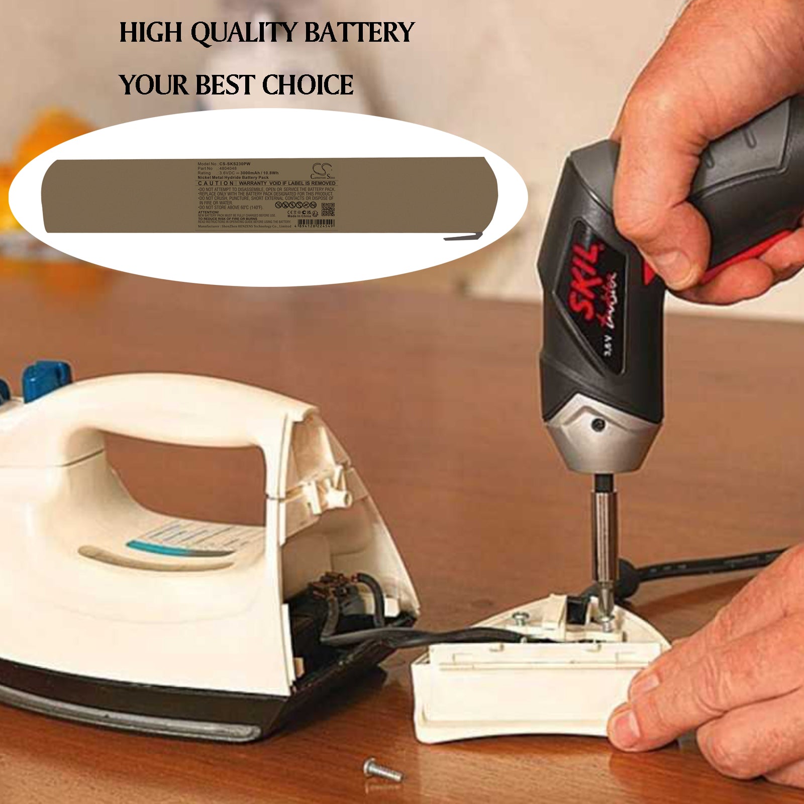 3.6V, Ni-MH, 3000mAh, Battery fits Skil 2000, 2125, 10.8Wh Power Tools Cameron Sino Technology Limited