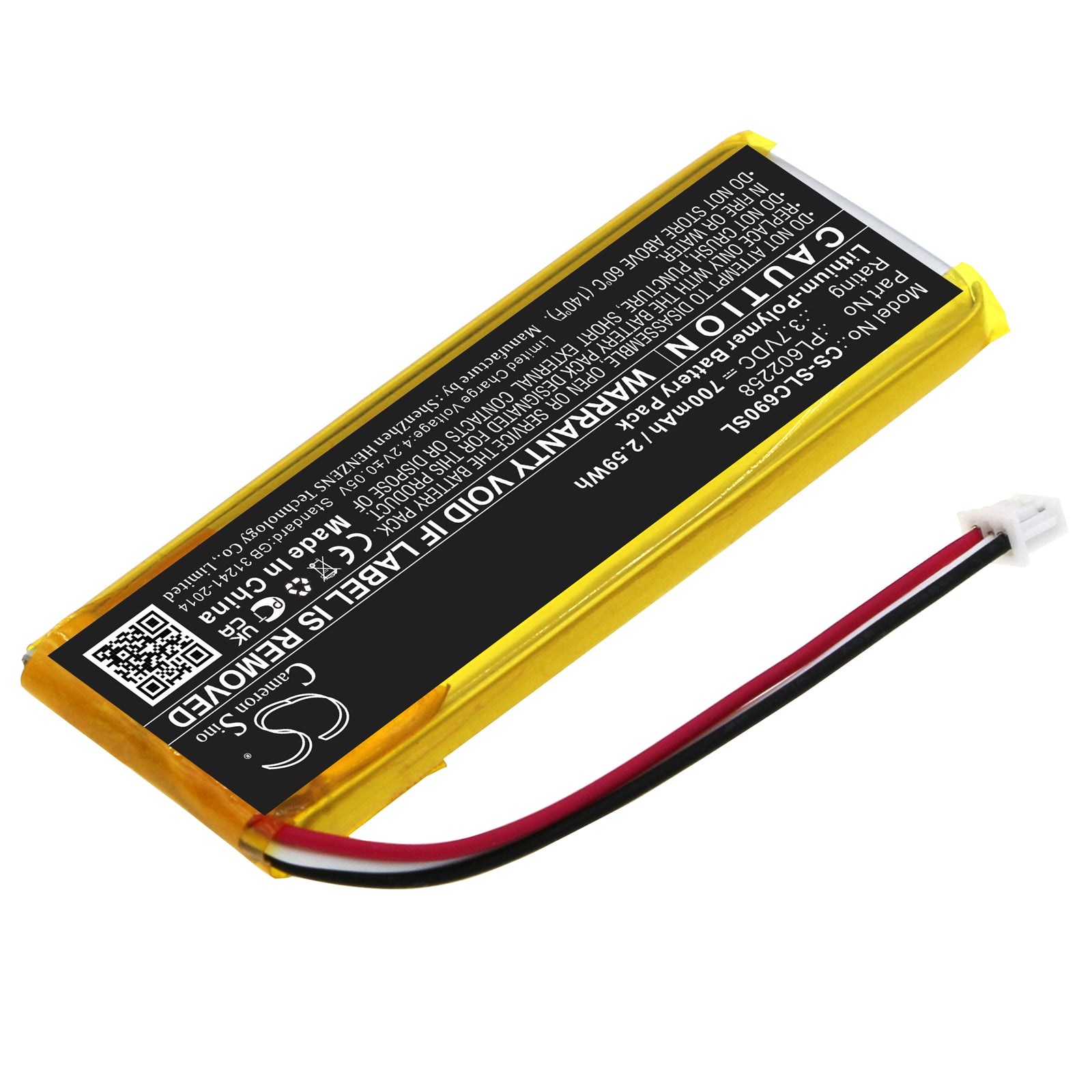 Li-Polymer, Game Console Battery fits Steelseries 69070, 69089, 3.7V, 700mAh Game Console Cameron Sino Technology Limited