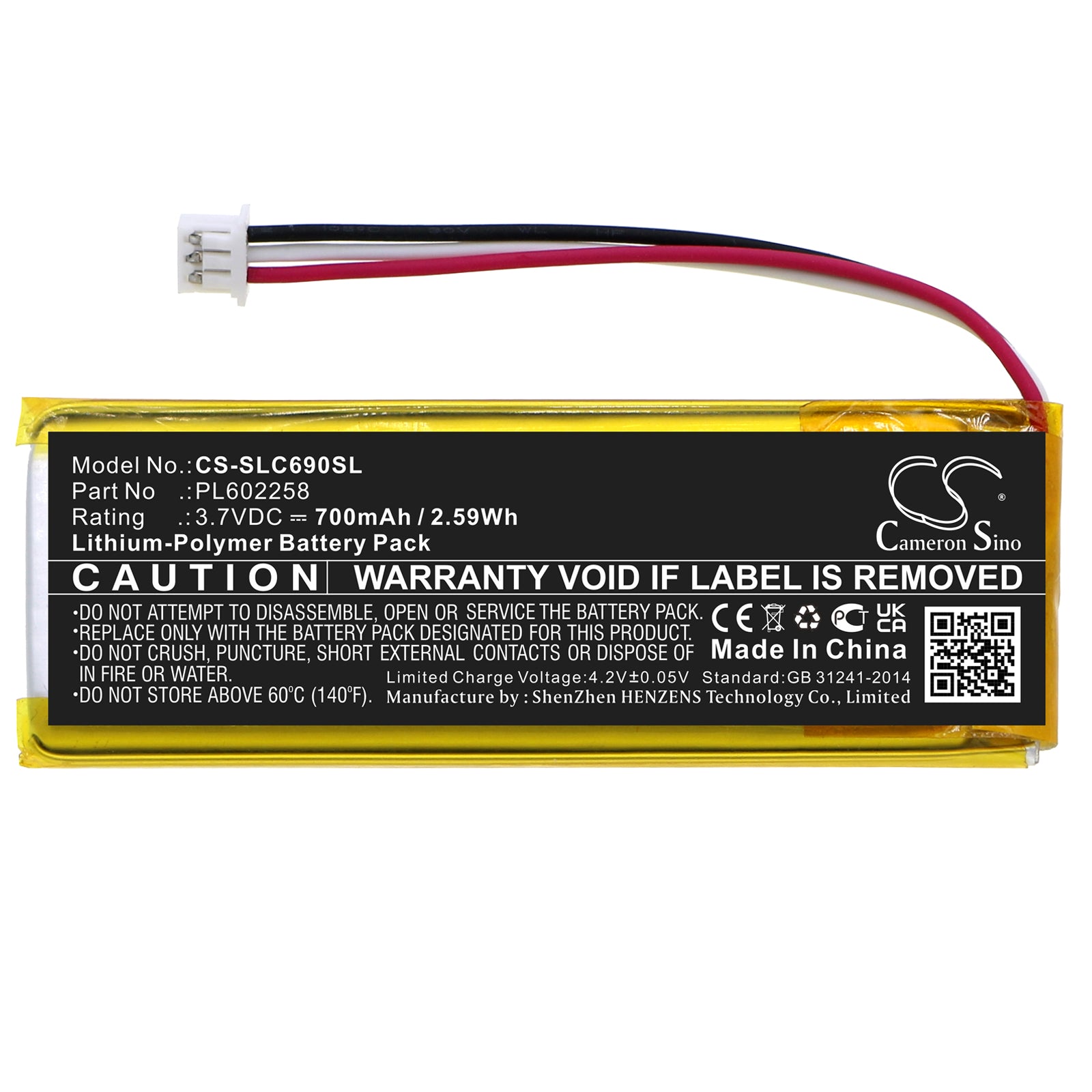 Li-Polymer, Game Console Battery fits Steelseries 69070, 69089, 3.7V, 700mAh Game Console Cameron Sino Technology Limited