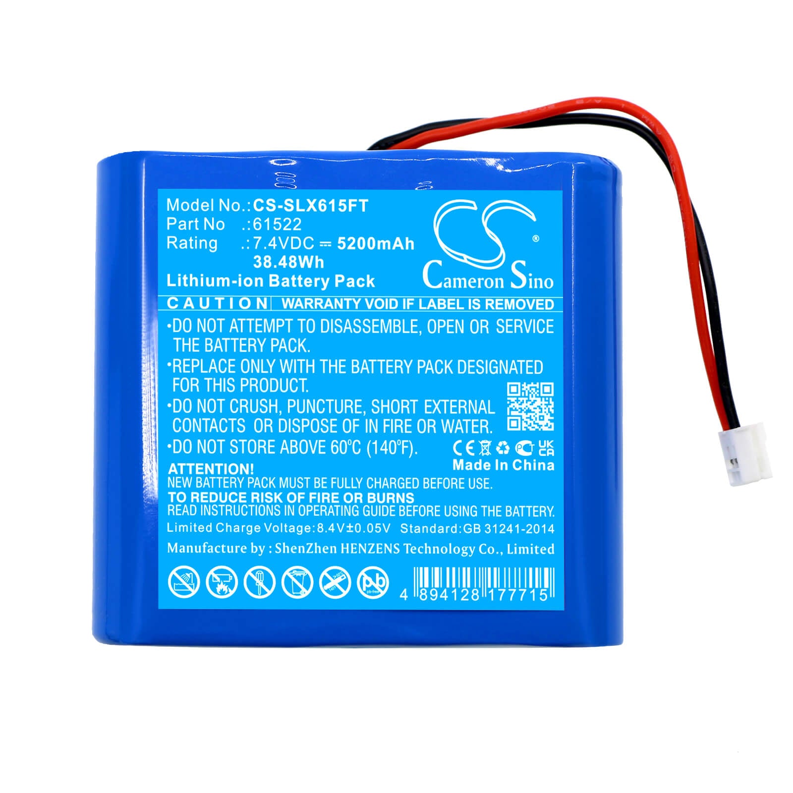 Li-ion Battery fits Streamlight, Beartrap 7.4V, 5200mAh / 38.48Wh Flashlight Cameron Sino Technology Limited