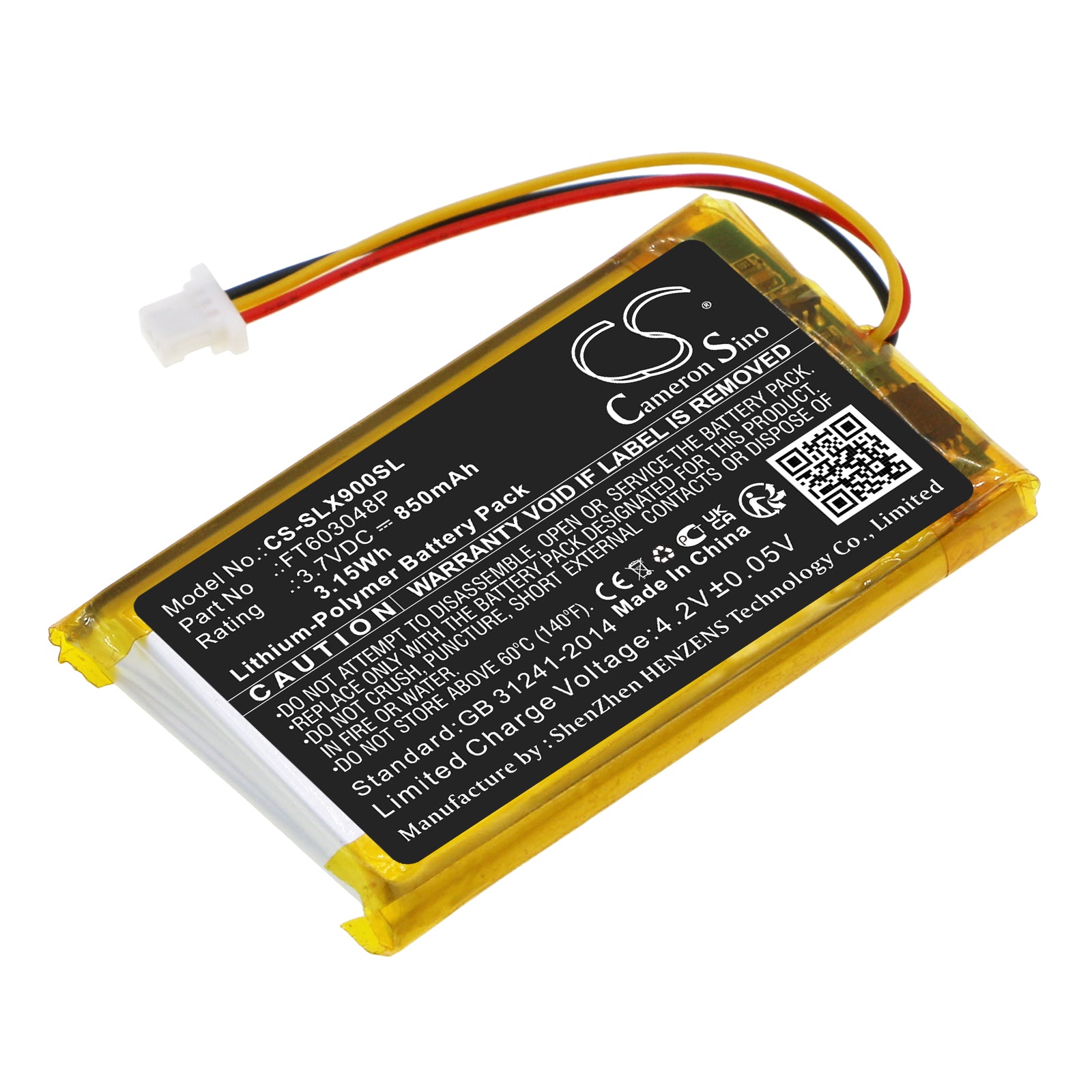Li-Polymer, Wireless Headset Battery fits Steelseries Arctis 9x, Arctis Pdp Lvl50, 3.7V, 850mAh Wireless Headset Cameron Sino Technology Limited