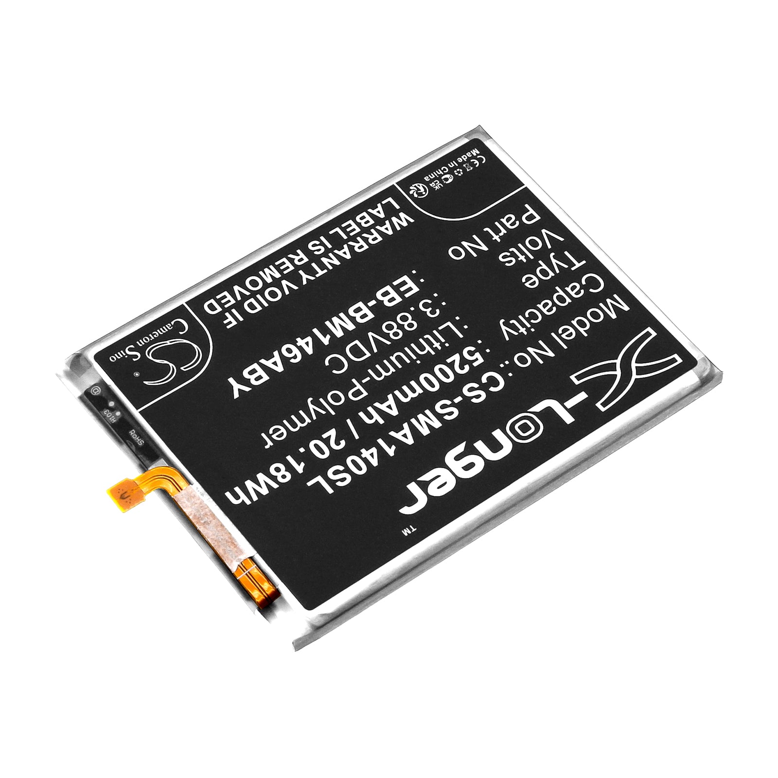 Li-Polymer, Mobile, SmartPhone Battery fits Samsung Galaxy M14, Galaxy M14 5g, 3.88V, 5200mAh Mobile & SmartPhone Cameron Sino Technology Limited