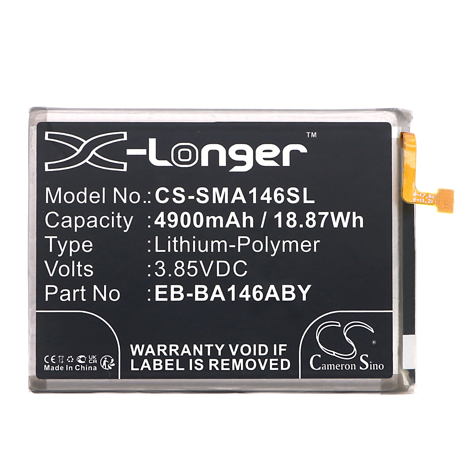 Li-Polymer, Mobile, SmartPhone Battery fits Samsung Galaxy A14 5g, Galaxy A14 5g 2023, 3.85V, 4900mAh Mobile & SmartPhone Cameron Sino Technology Limited