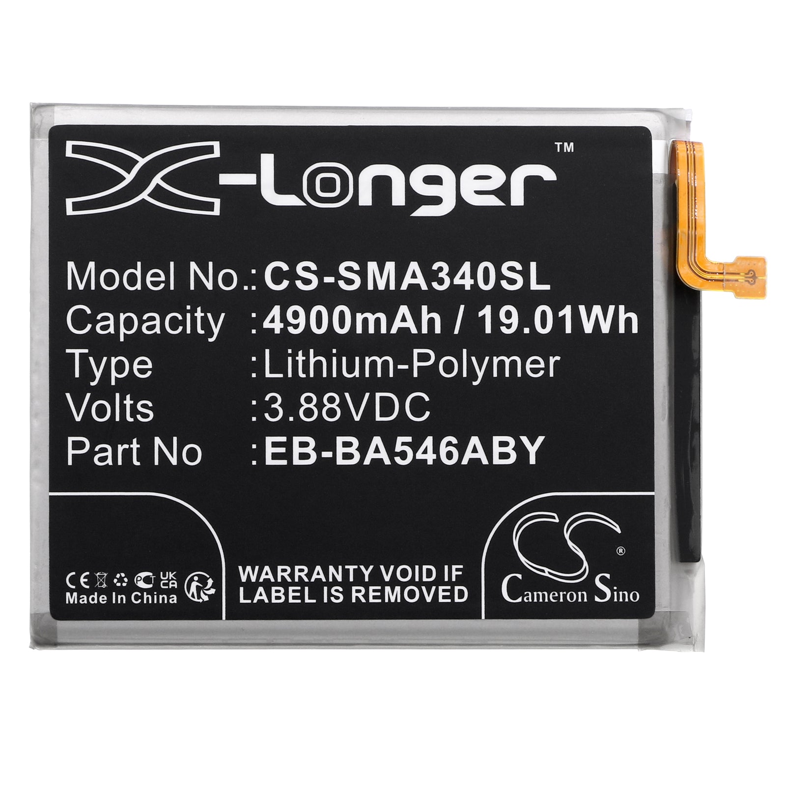 Li-Polymer, Mobile, SmartPhone Battery fits Samsung Galaxy A34 5g, Galaxy A34 5g 2023, 3.88V, 4900mAh Mobile & SmartPhone Cameron Sino Technology Limited