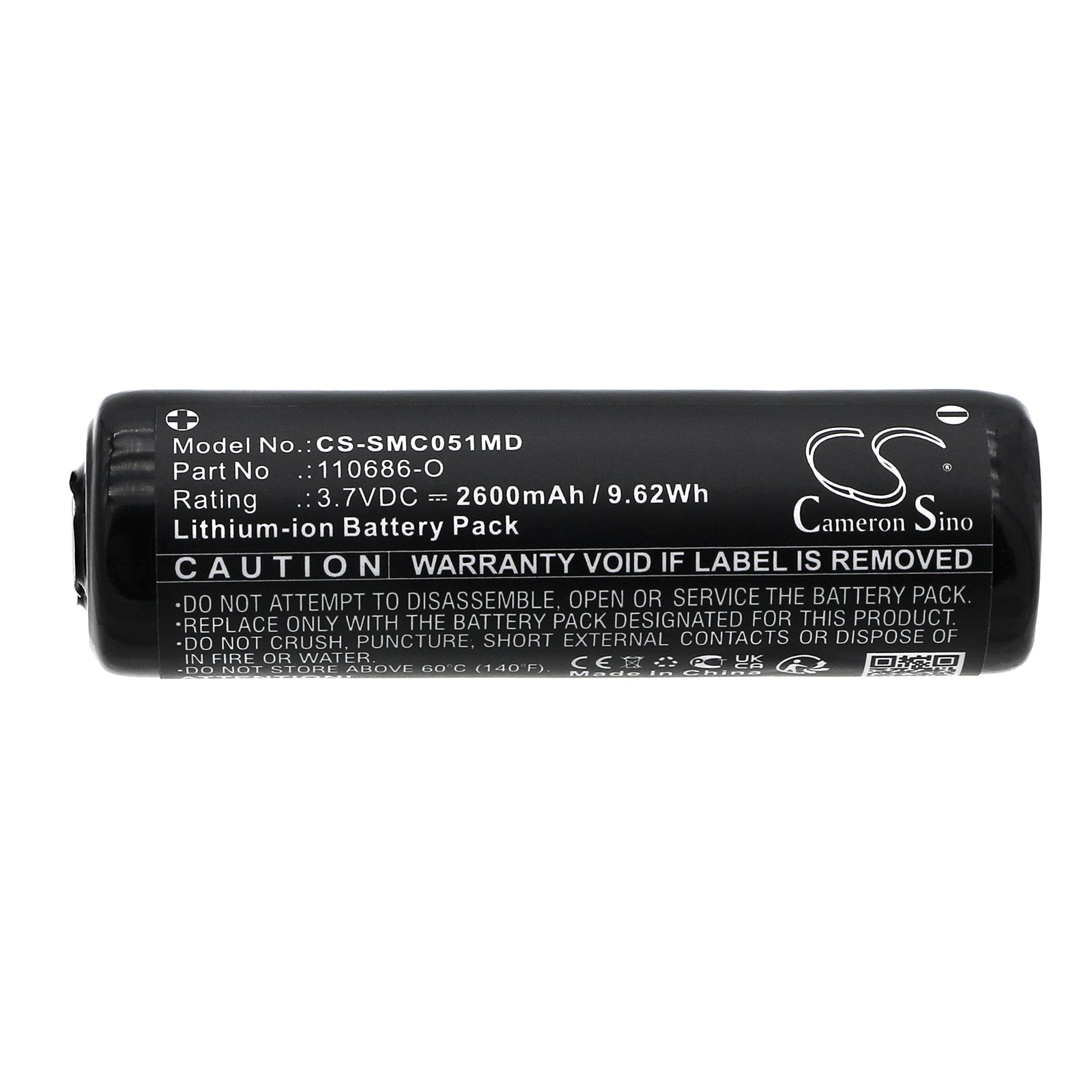 Li-ion, Medical Battery fits Somno Medics Somnoscreen Type Ssc051, 3.7V, 2600mAh Medical Cameron Sino Technology Limited