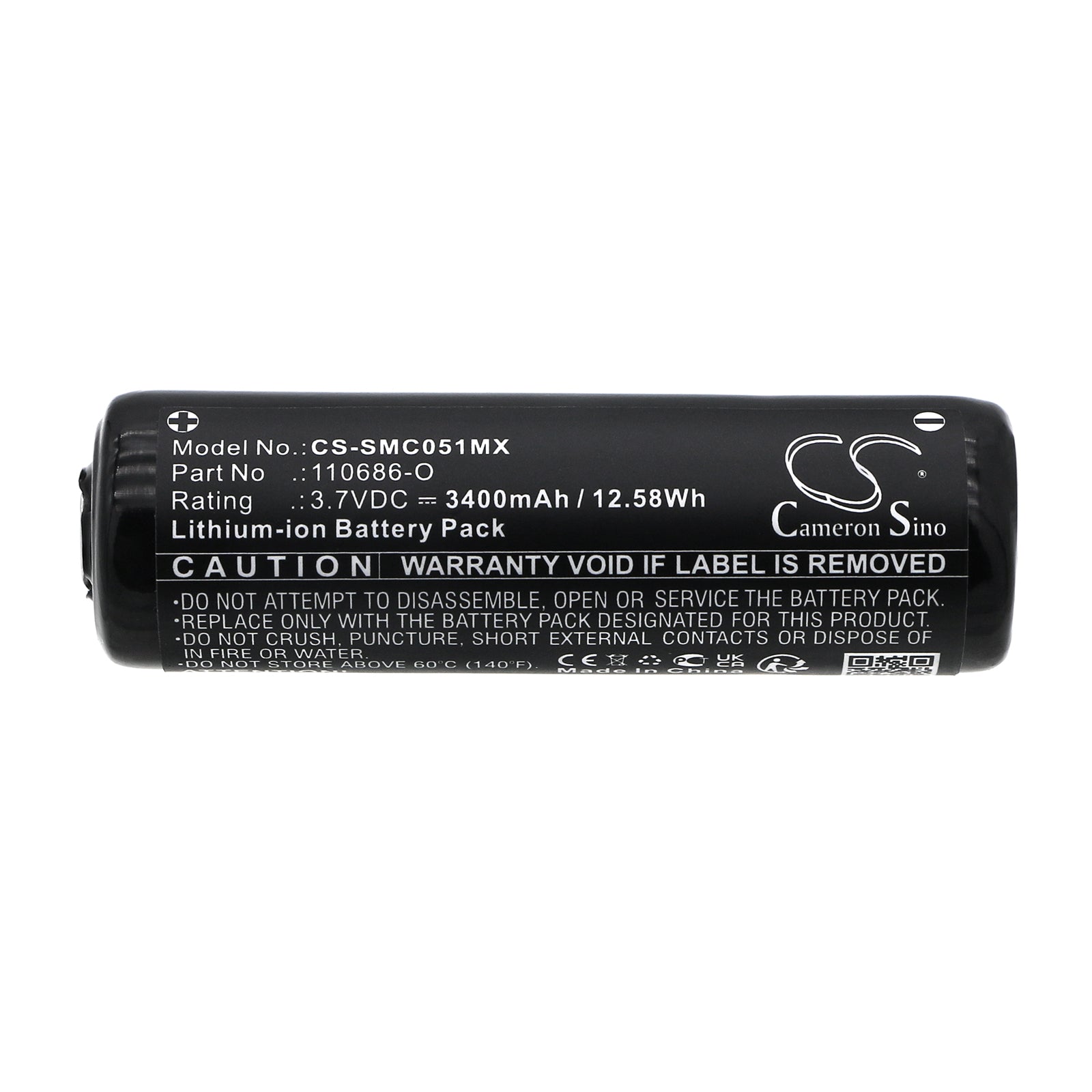 Li-ion, Medical Battery fits Somno Medics Somnoscreen Type Ssc051, 3.7V, 3400mAh Medical Cameron Sino Technology Limited