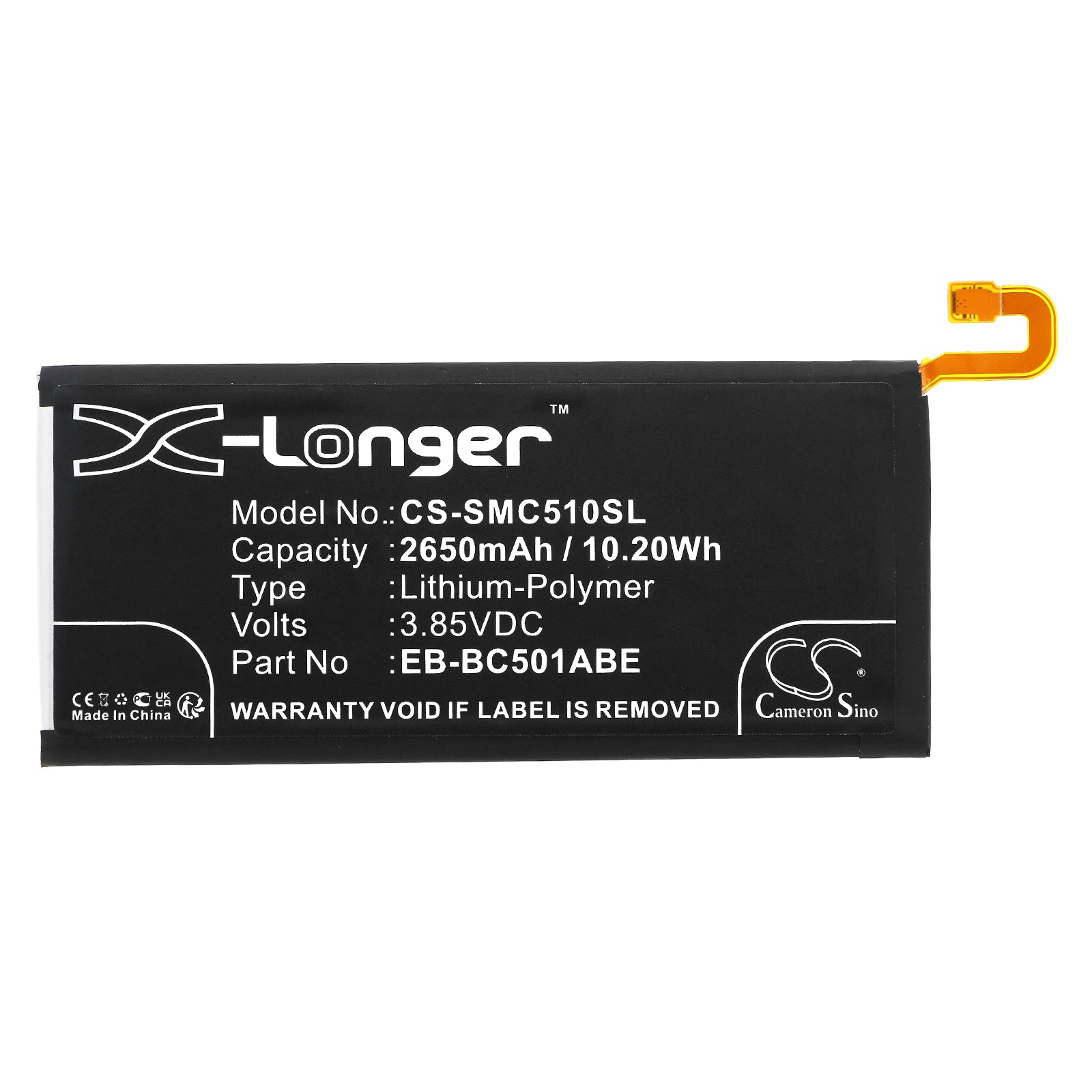 Li-Polymer, Mobile, SmartPhone Battery fits Samsung Galaxy C5 Pro, Galaxy C5 Pro Duos, 3.85V, 2650mAh Mobile & SmartPhone Cameron Sino Technology Limited