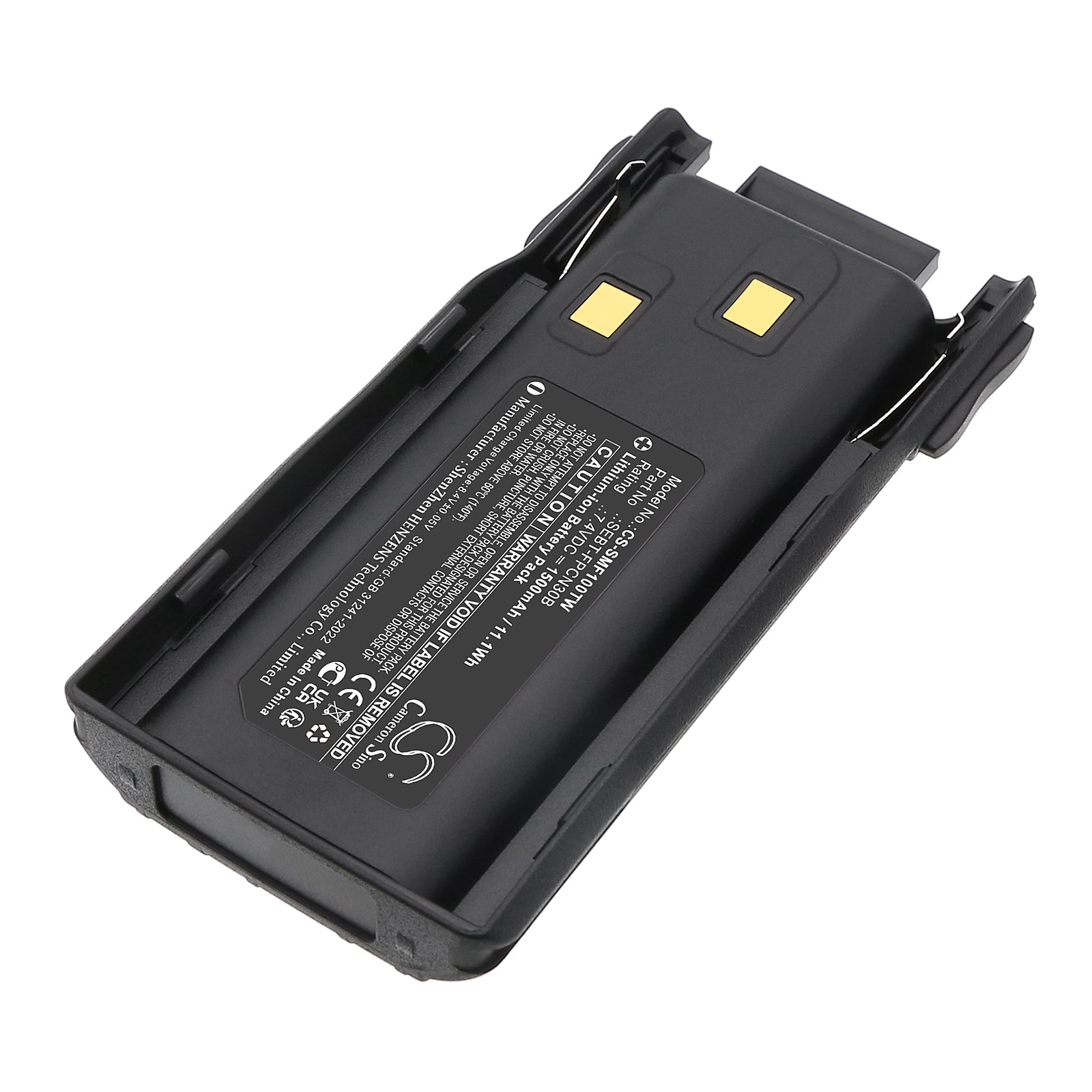 7.4V, Li-ion, 1500mAh, Battery fits SAMCOM FPCN10A, 11.1Wh Two-Way Radio Cameron Sino Technology Limited