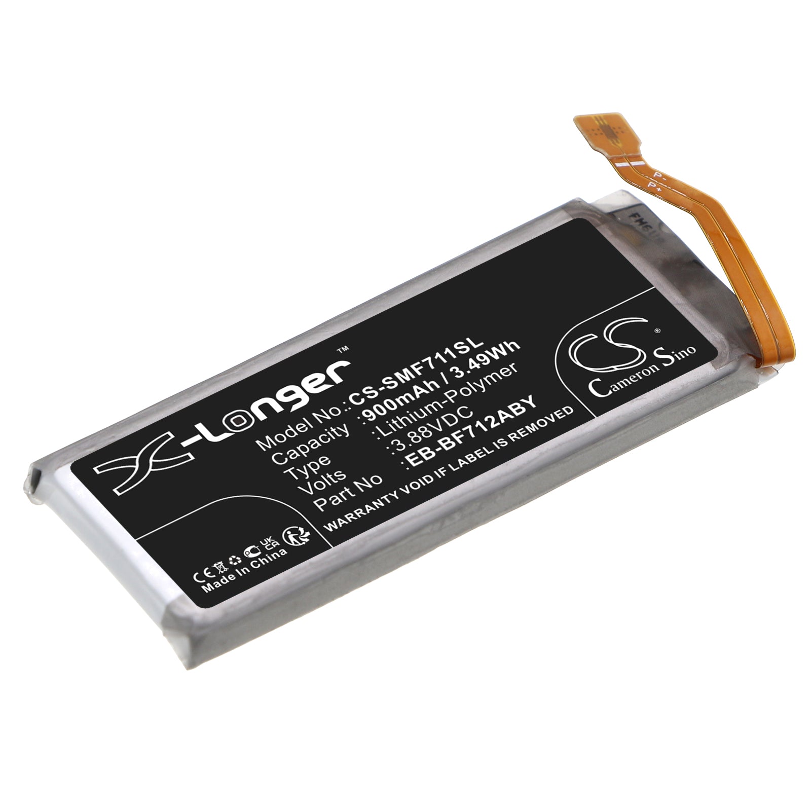 Li-Polymer, Mobile, SmartPhone Battery fits Samsung Galaxy Z Flip 3, M-f711r4, 3.88V, 900mAh Mobile & SmartPhone Cameron Sino Technology Limited