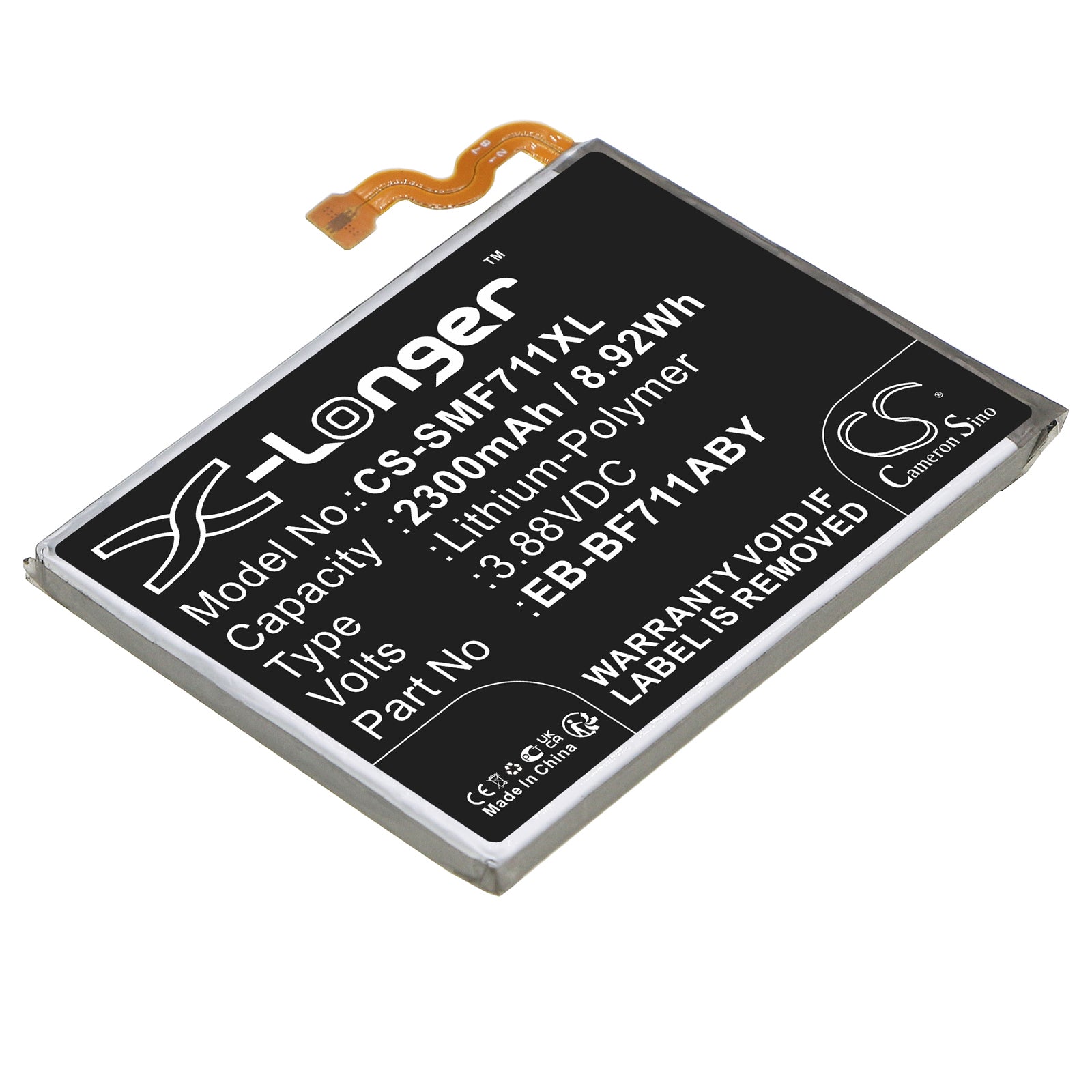 Li-Polymer, Mobile, SmartPhone Battery fits Samsung Galaxy Z Flip 3, M-f711r4, 3.88V, 2300mAh Mobile & SmartPhone Cameron Sino Technology Limited