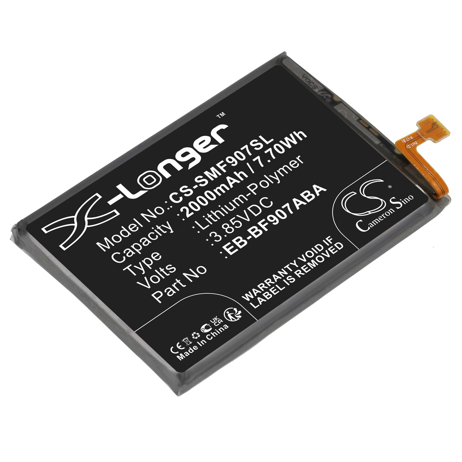 Li-Polymer, Mobile, SmartPhone Battery fits Samsung Galaxy Fold 5g, Sm-f907b, 3.85V, 2000mAh Mobile & SmartPhone Cameron Sino Technology Limited