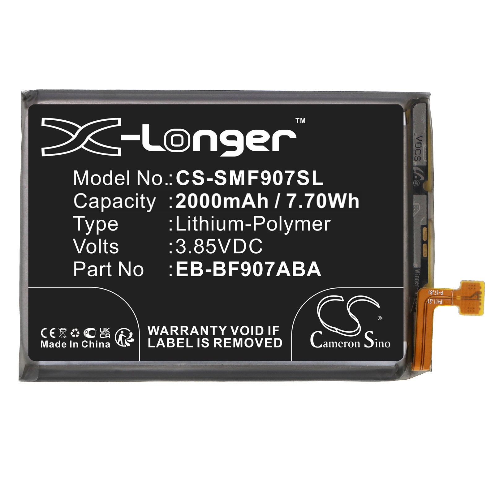 Li-Polymer, Mobile, SmartPhone Battery fits Samsung Galaxy Fold 5g, Sm-f907b, 3.85V, 2000mAh Mobile & SmartPhone Cameron Sino Technology Limited