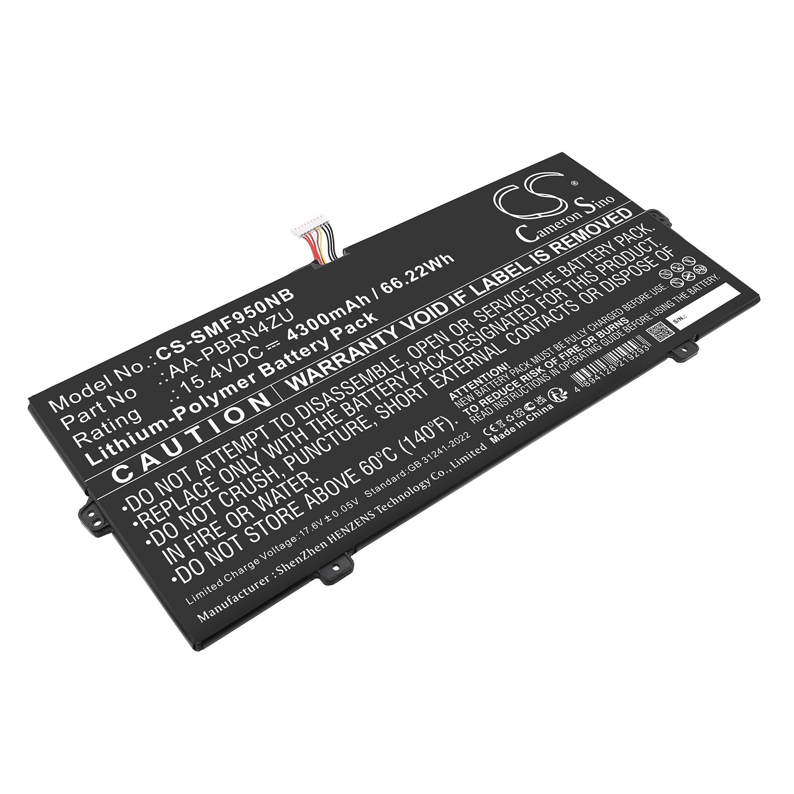 15.4V, Li-Polymer, 4300mAh, Battery fits Samsung 930QCJ, 930XCJ, 66.22Wh Notebook, Laptop Cameron Sino Technology Limited