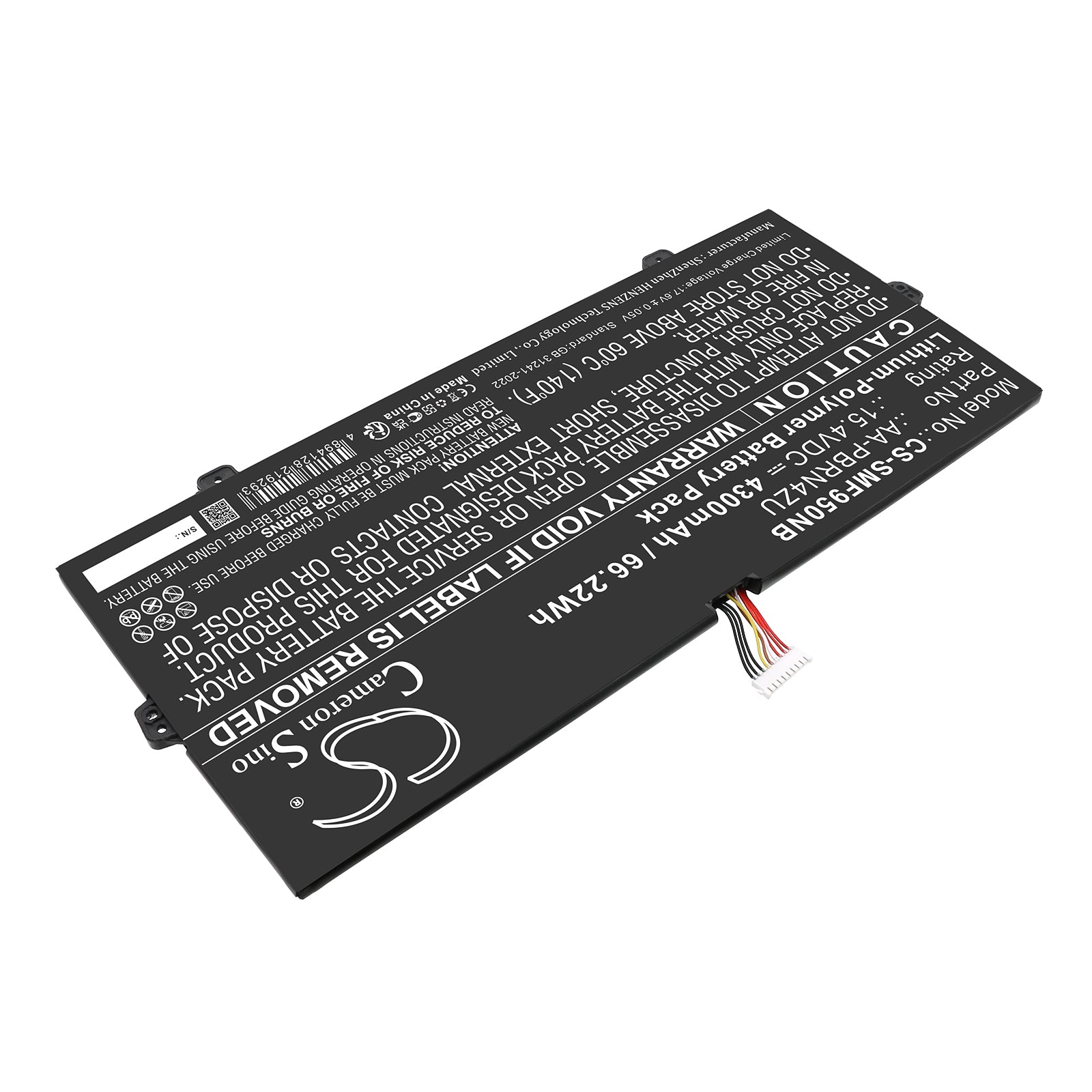 15.4V, Li-Polymer, 4300mAh, Battery fits Samsung 930QCJ, 930XCJ, 66.22Wh Notebook, Laptop Cameron Sino Technology Limited