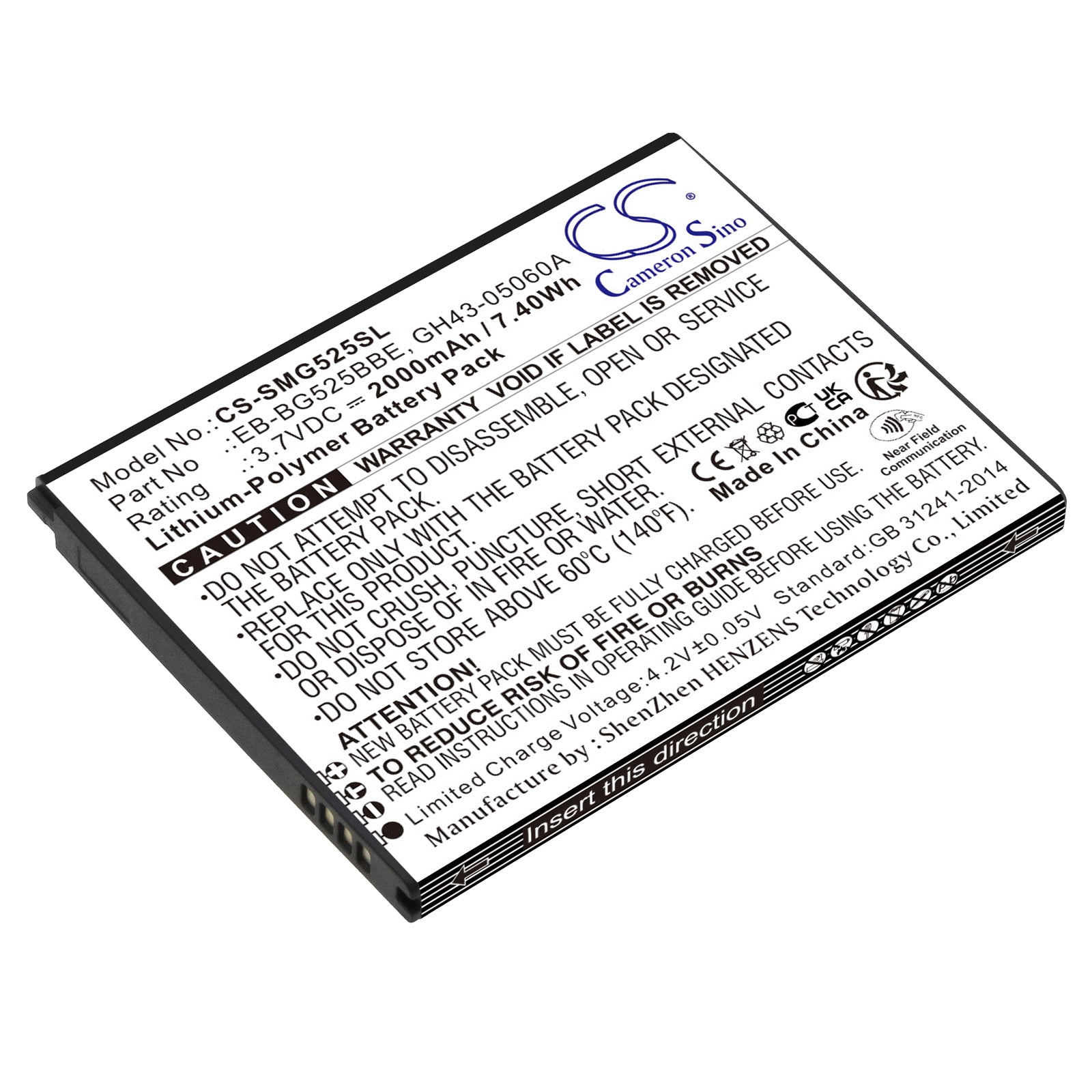 Li-Polymer, Mobile, SmartPhone Battery fits Samsung Galaxy Xcover 5, Galaxy Xcover 5 2021, 3.7V, 2000mAh Mobile & SmartPhone Cameron Sino Technology Limited
