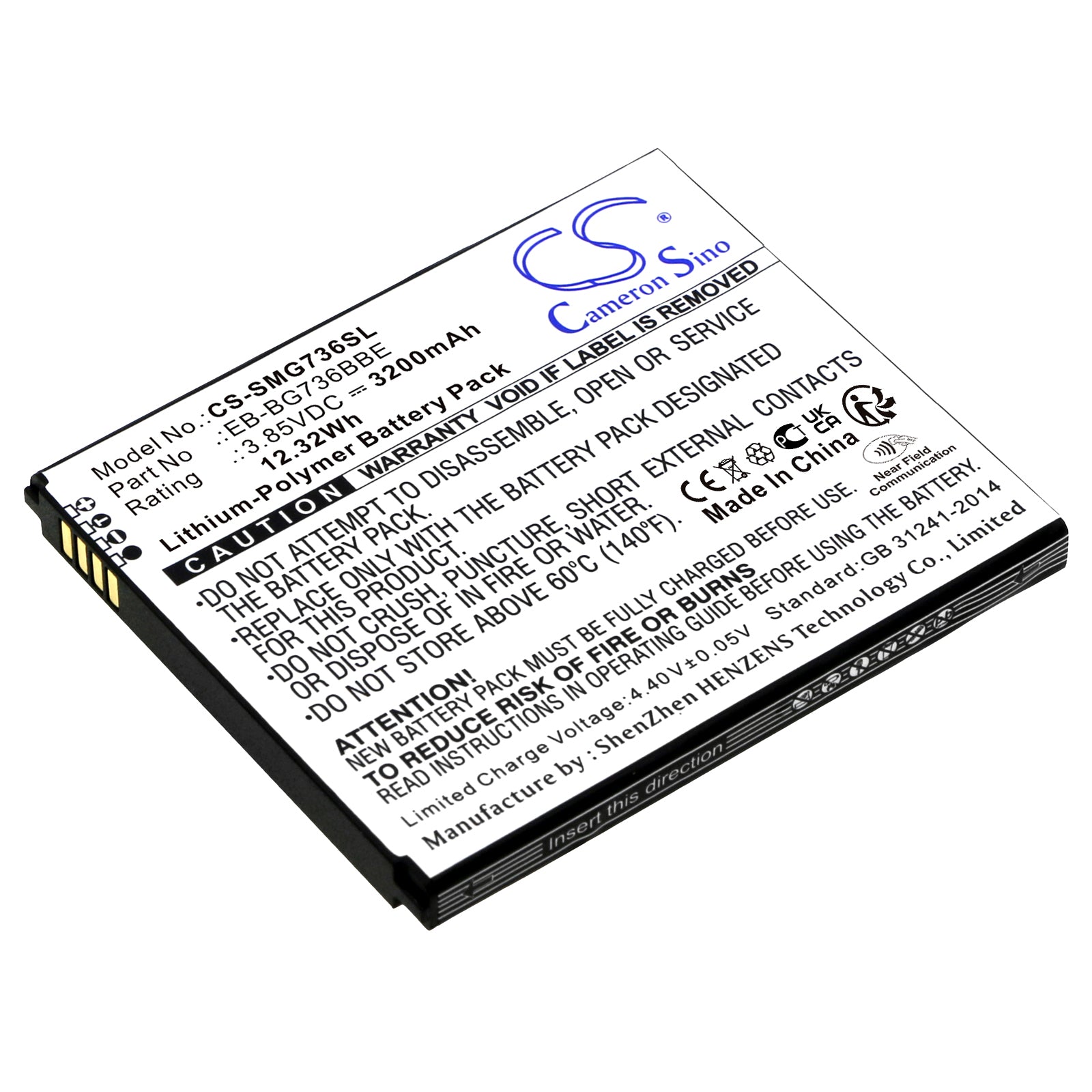 Li-Polymer, Mobile, SmartPhone Battery fits Samsung Galaxy Xcover 6 Pro, Sm-g736b, 3.85V, 3200mAh Mobile & SmartPhone Cameron Sino Technology Limited