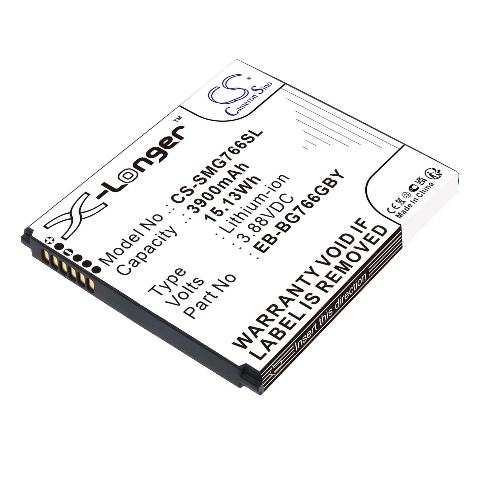 3.88V, Li-ion, 3900mAh, Battery fits Samsung Galaxy XCover7 Pro, SM-G766B, 15.13Wh Mobile, SmartPhone Cameron Sino Technology Limited