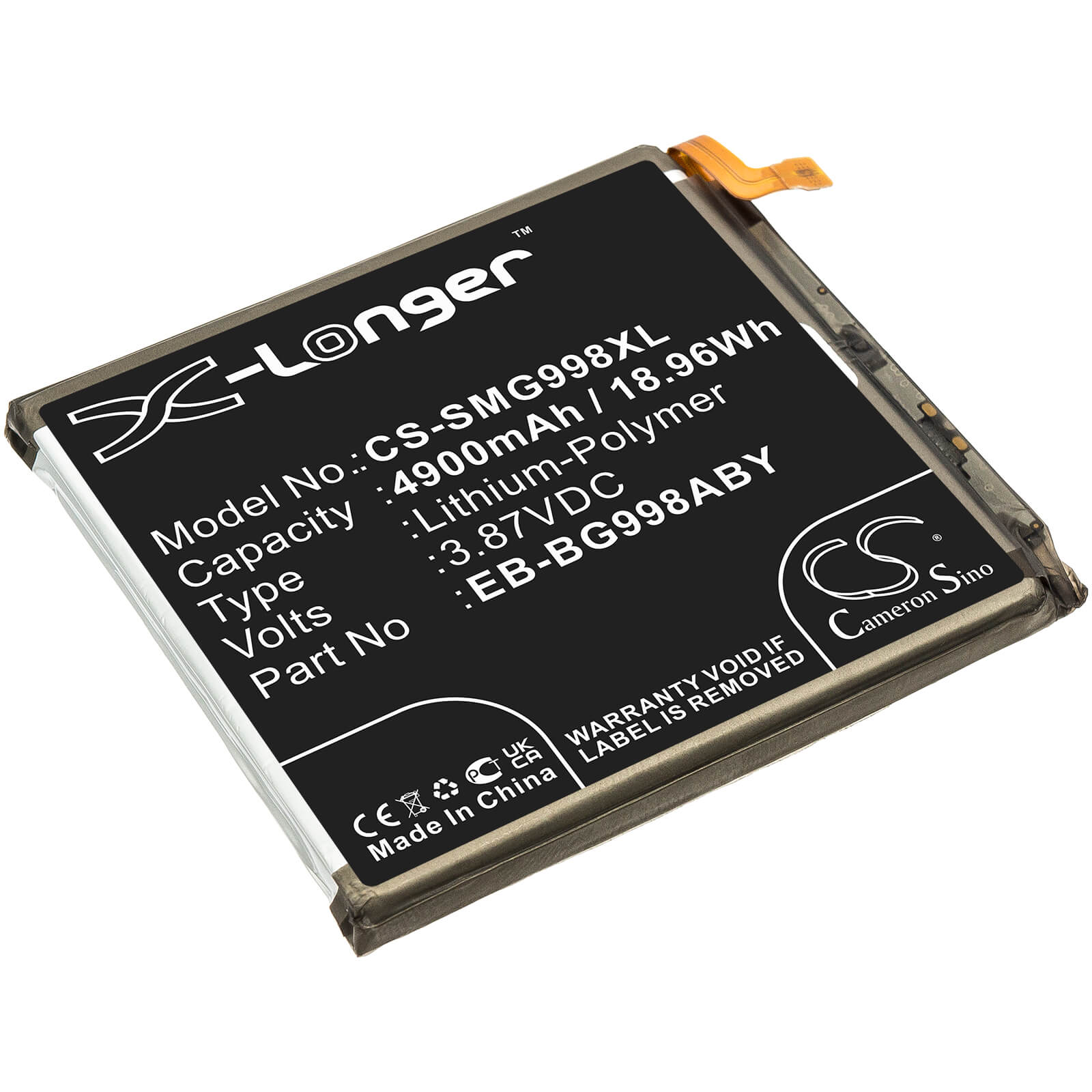 Li-ion Battery fits Samsung, Galaxy S21 Ultra, Galaxy S21 Ultra 5g, Sc-52b 3.85V, 4900mAh Mobile & SmartPhone Cameron Sino Technology Limited