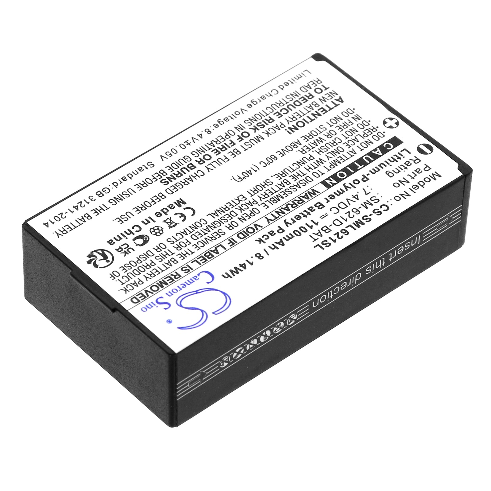 Li-Polymer, Wireless Headset Battery fits Simolio Sm-621, Sm-621d, 7.4V, 1100mAh Wireless Headset Cameron Sino Technology Limited